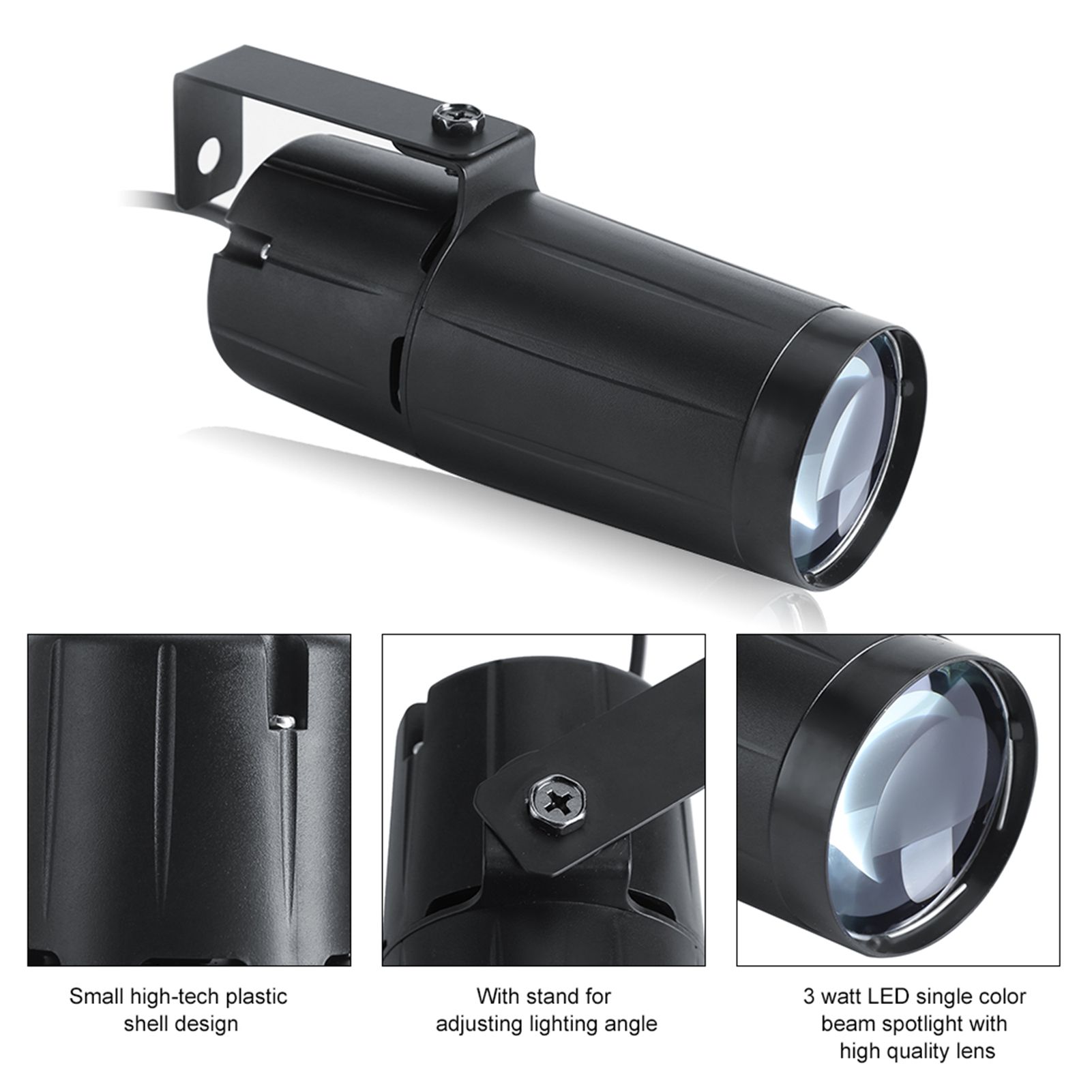 3W LED Beam Spotlight Stage Disco Pub Party Light Effect Pinspot Lights ~ view 3