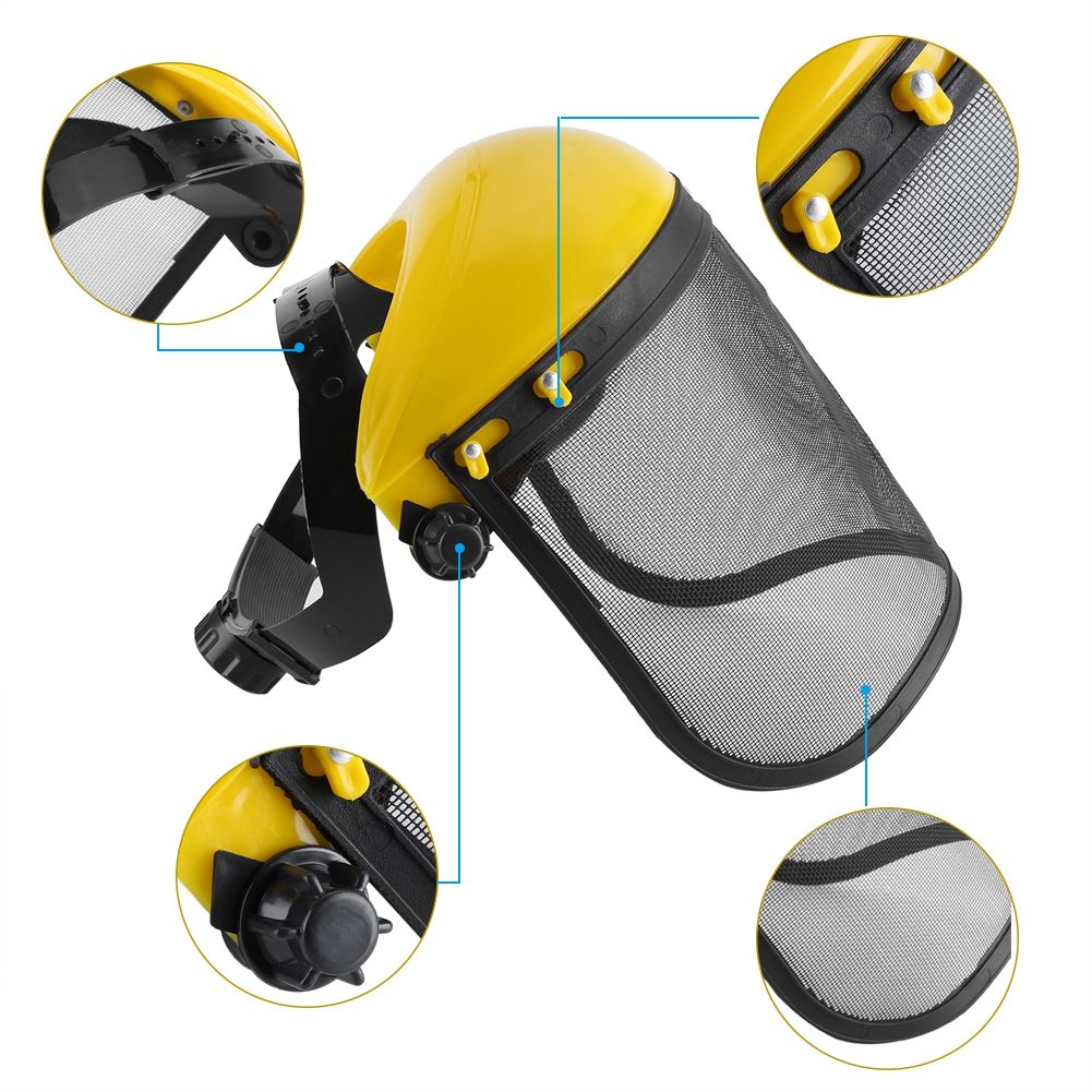 Safety Helmet Hat with Full Face Mesh Visor for Logging Brushcutter Forestry view 3