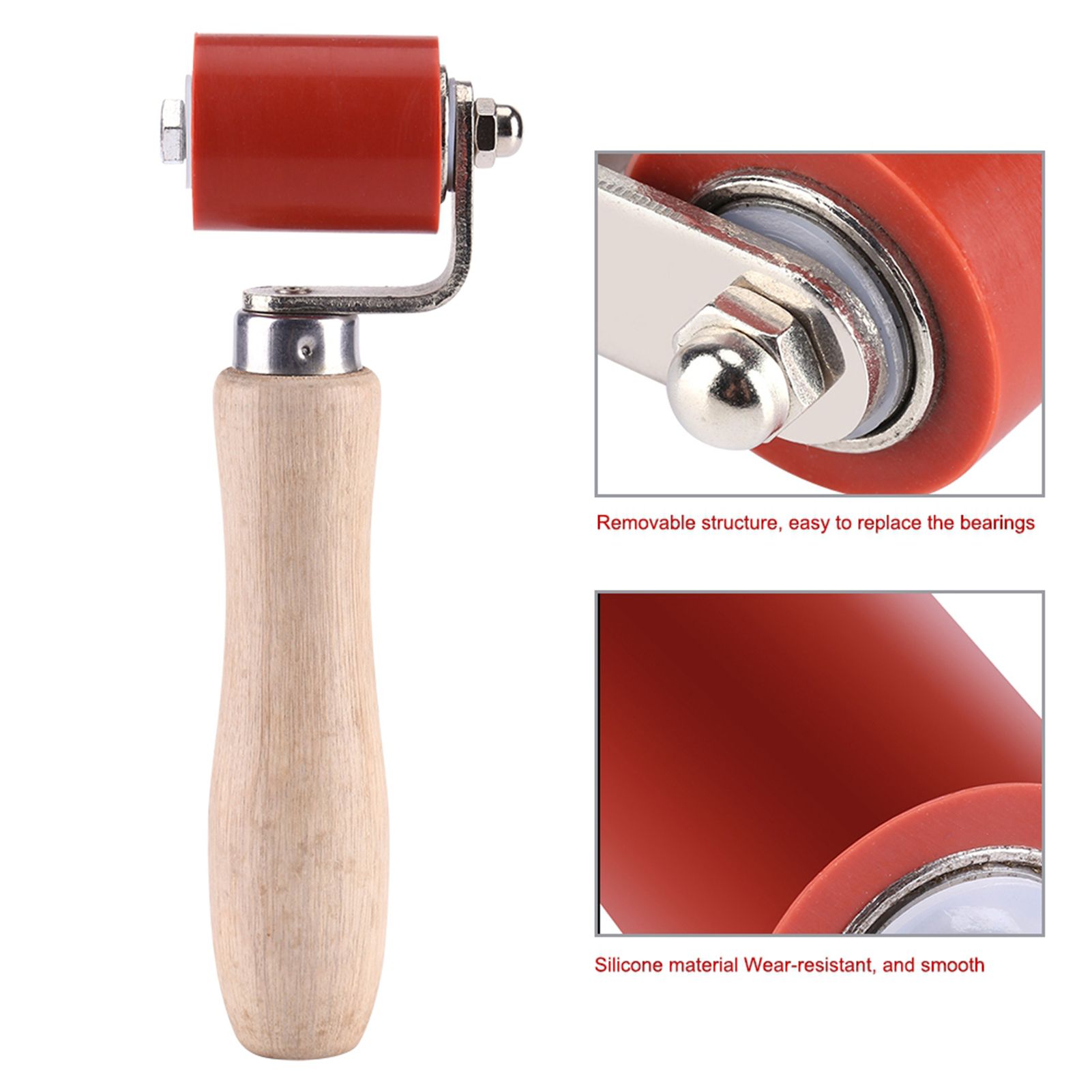 40mm Silicone High Temperature Resistant Seam Hand Pressure Roller Roofing PVC view 9