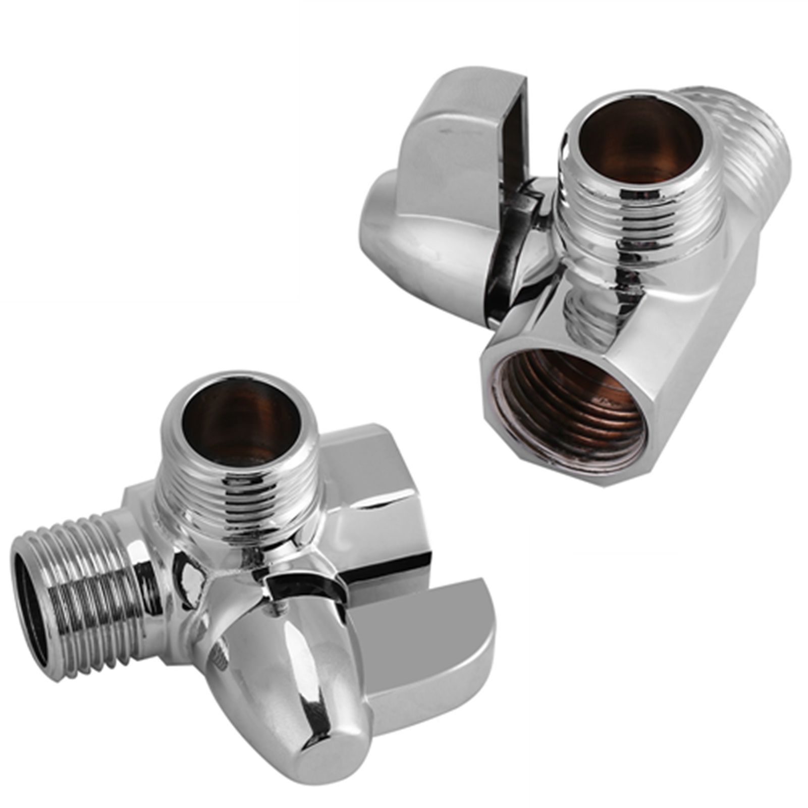 3‑Way Brass Chrome Diverter G1/2" T Shape Adapter Valve for Shower Arm Mounted view 10