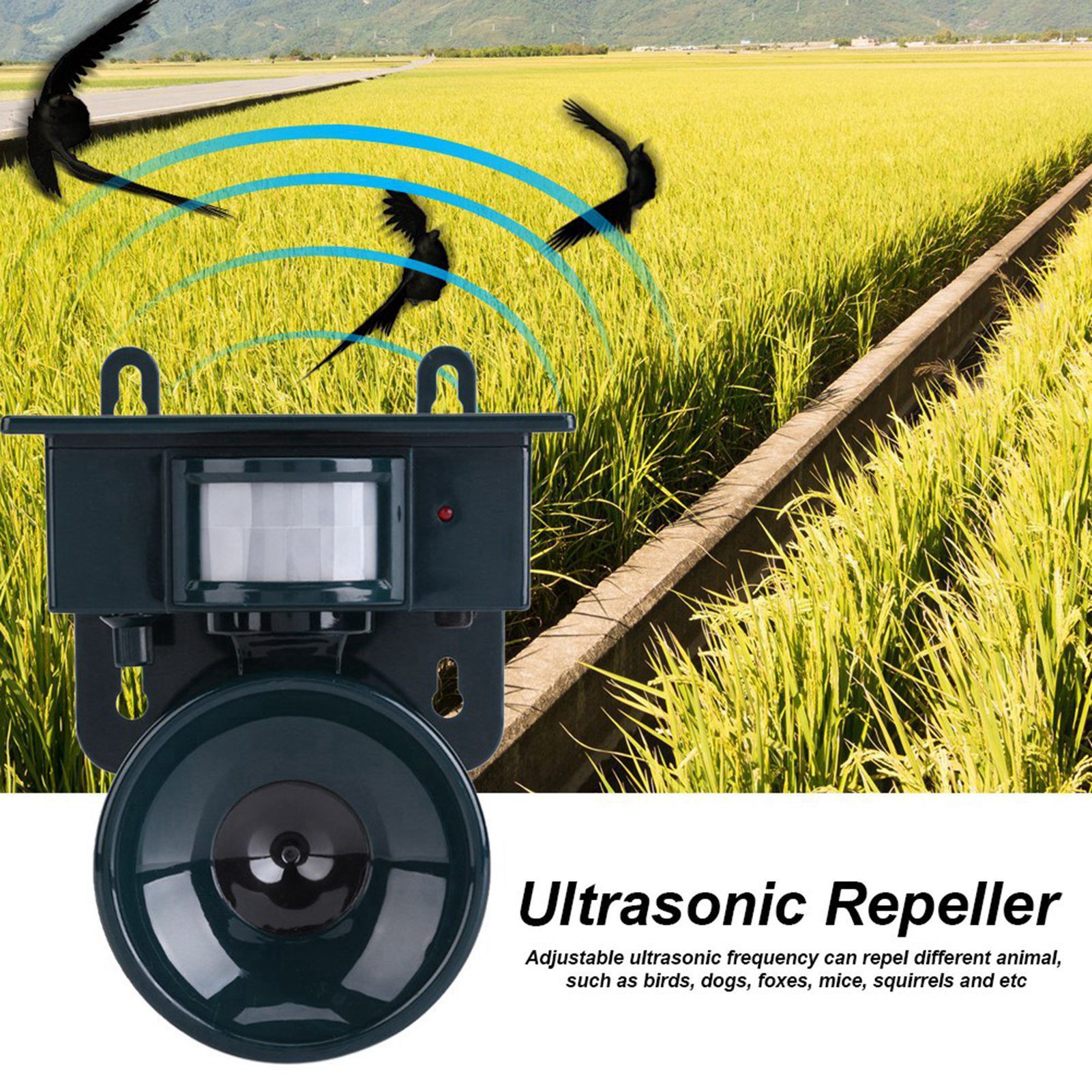 Solar Powered PIR Motion Sensor Ultrasonic Pest Repeller Bird Dog Cat Fox view 5