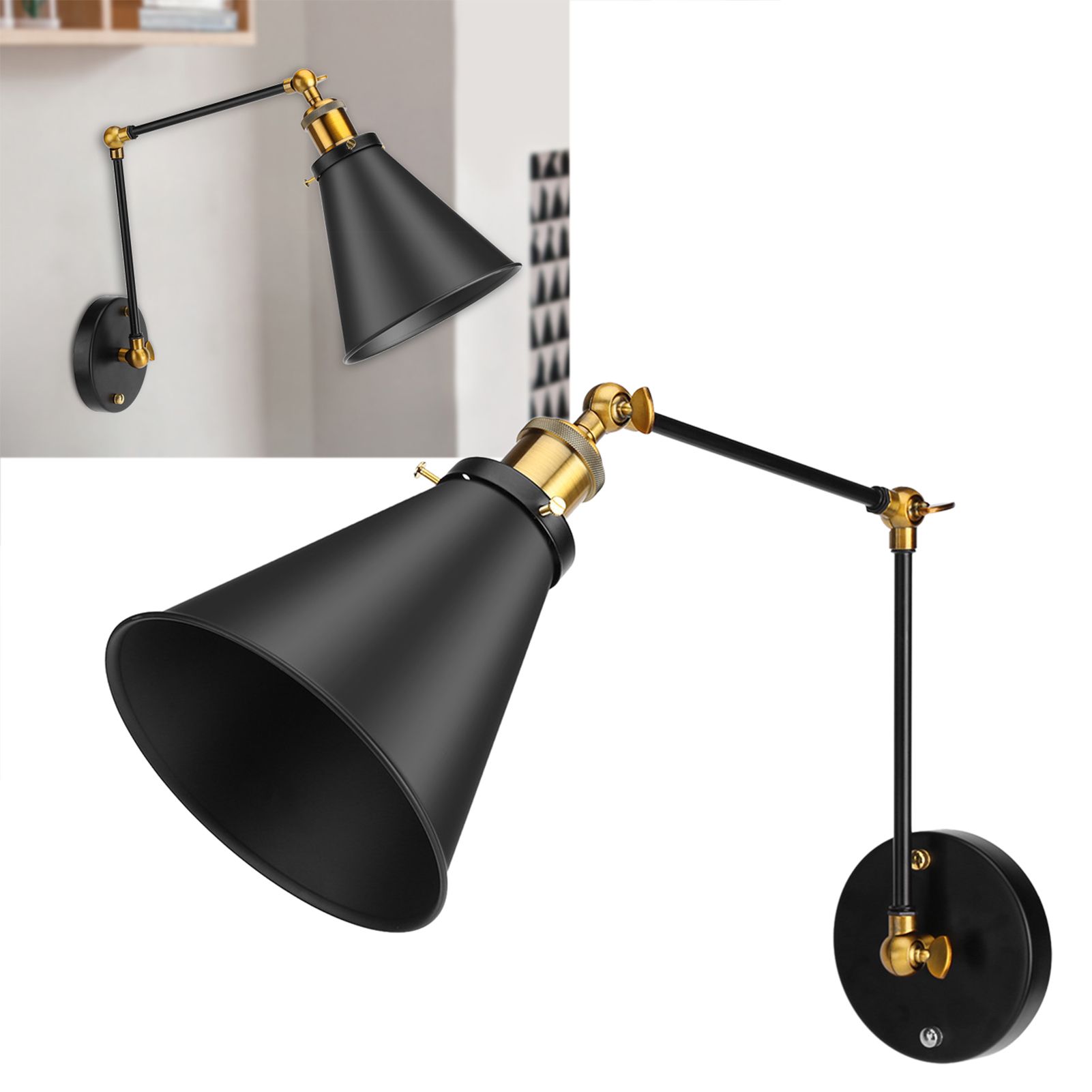 Adjustable Vintage Industrial Loft Swing Arm Ambient Lighting Warehouse Wall Decor view 9