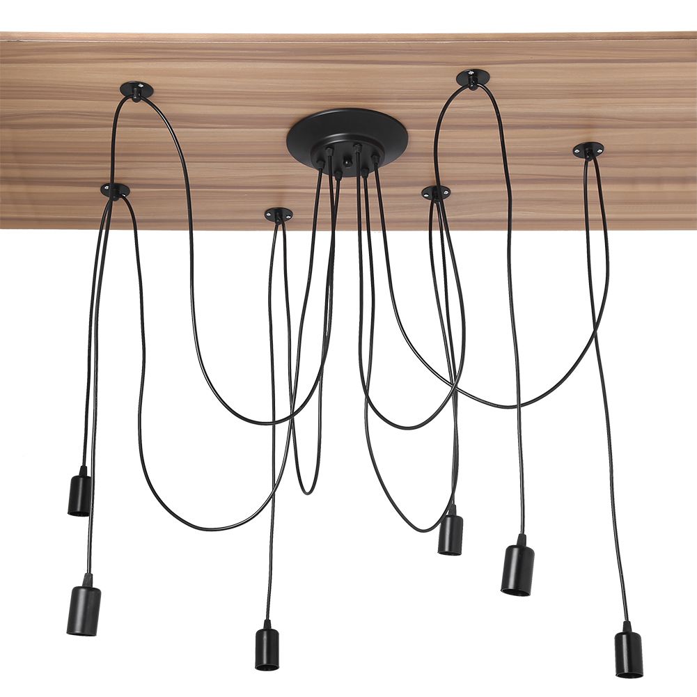 6 Head Industrial Vintage Style Pendant Light Holder Ceiling Lamp Hanger Fixtures view 9