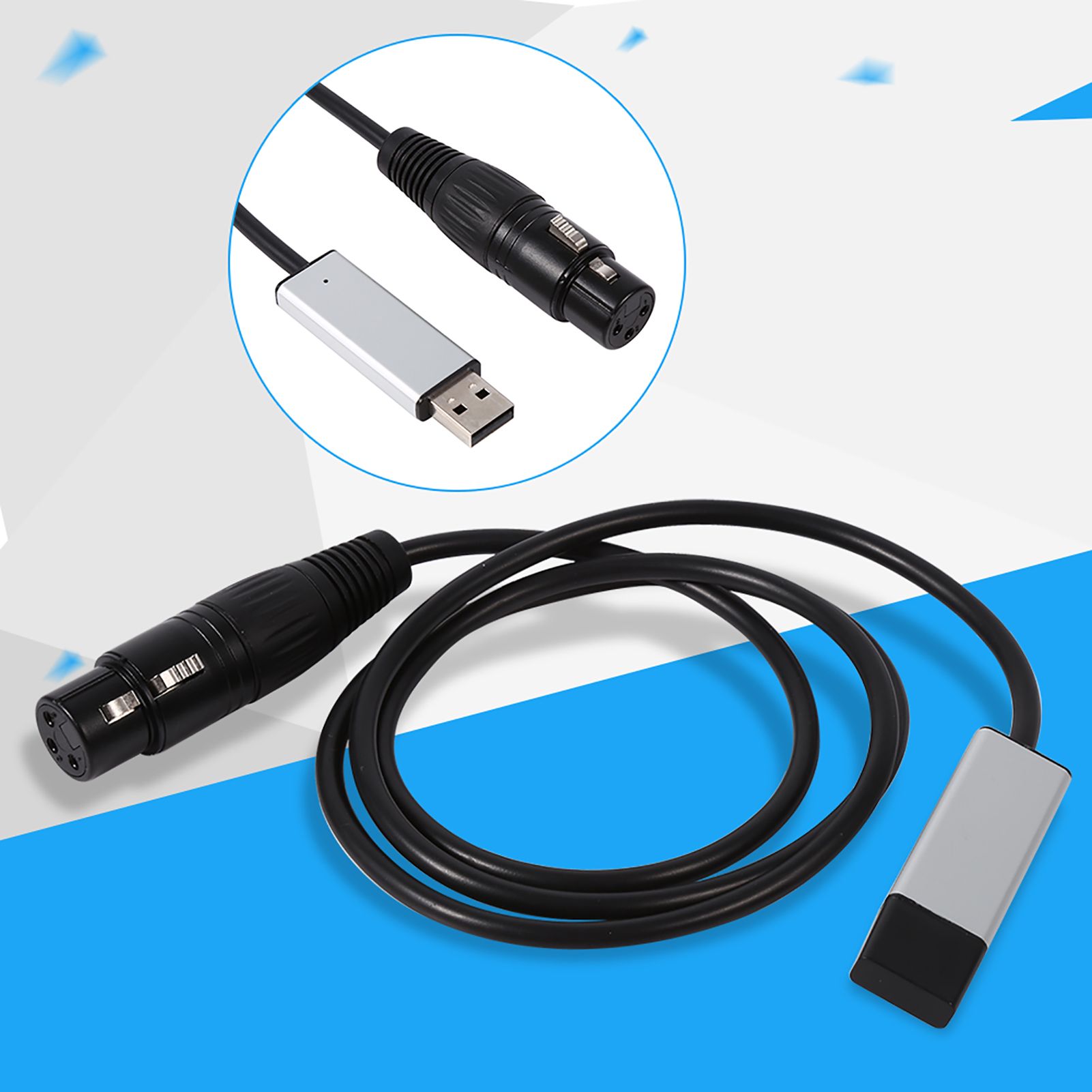 Mini USB to DMX Interface Adapter Controller DMX512 Computer Stage Lighting view 12