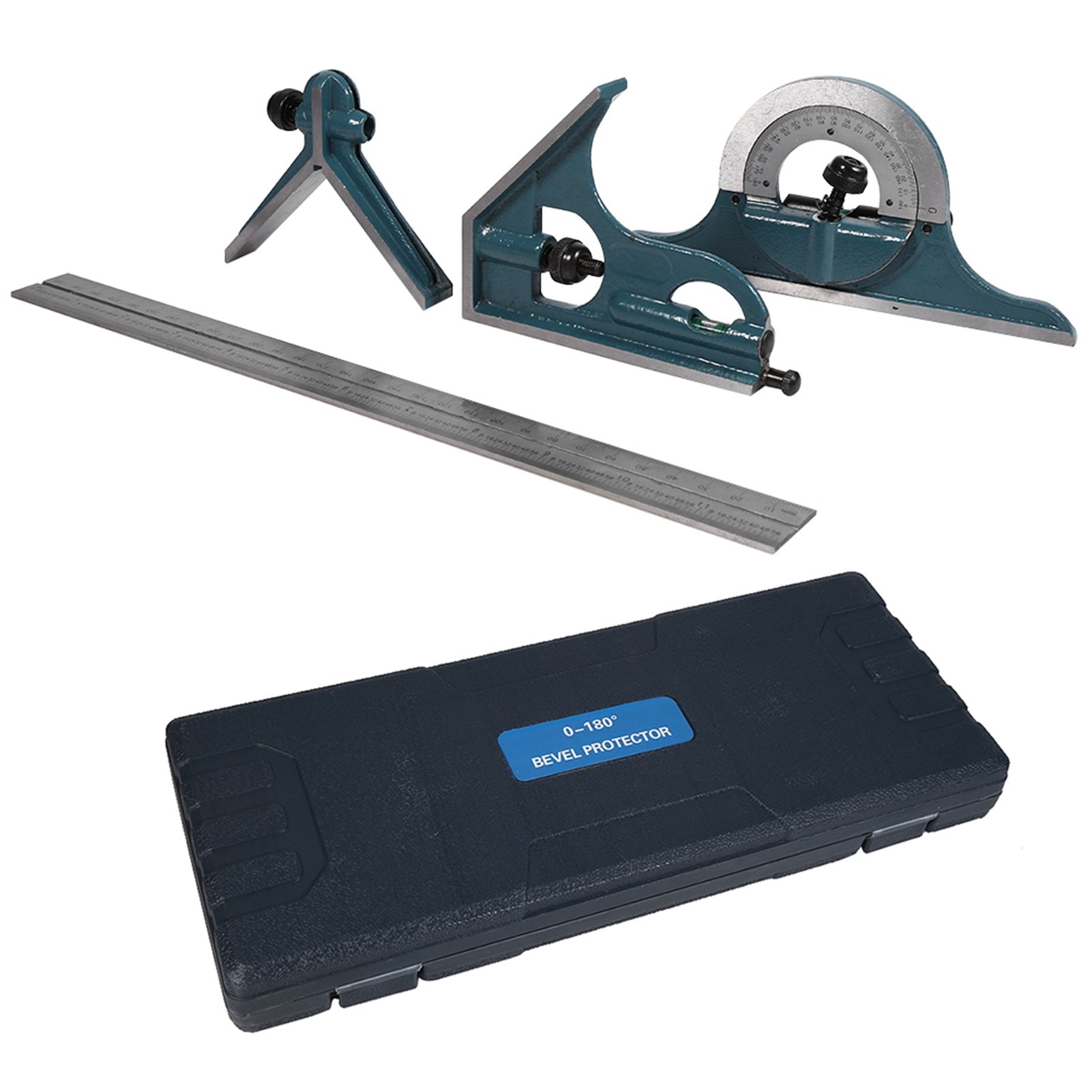 1x Stainless Steel Universal Bevel 180 Degree Angle Combination Square view 2