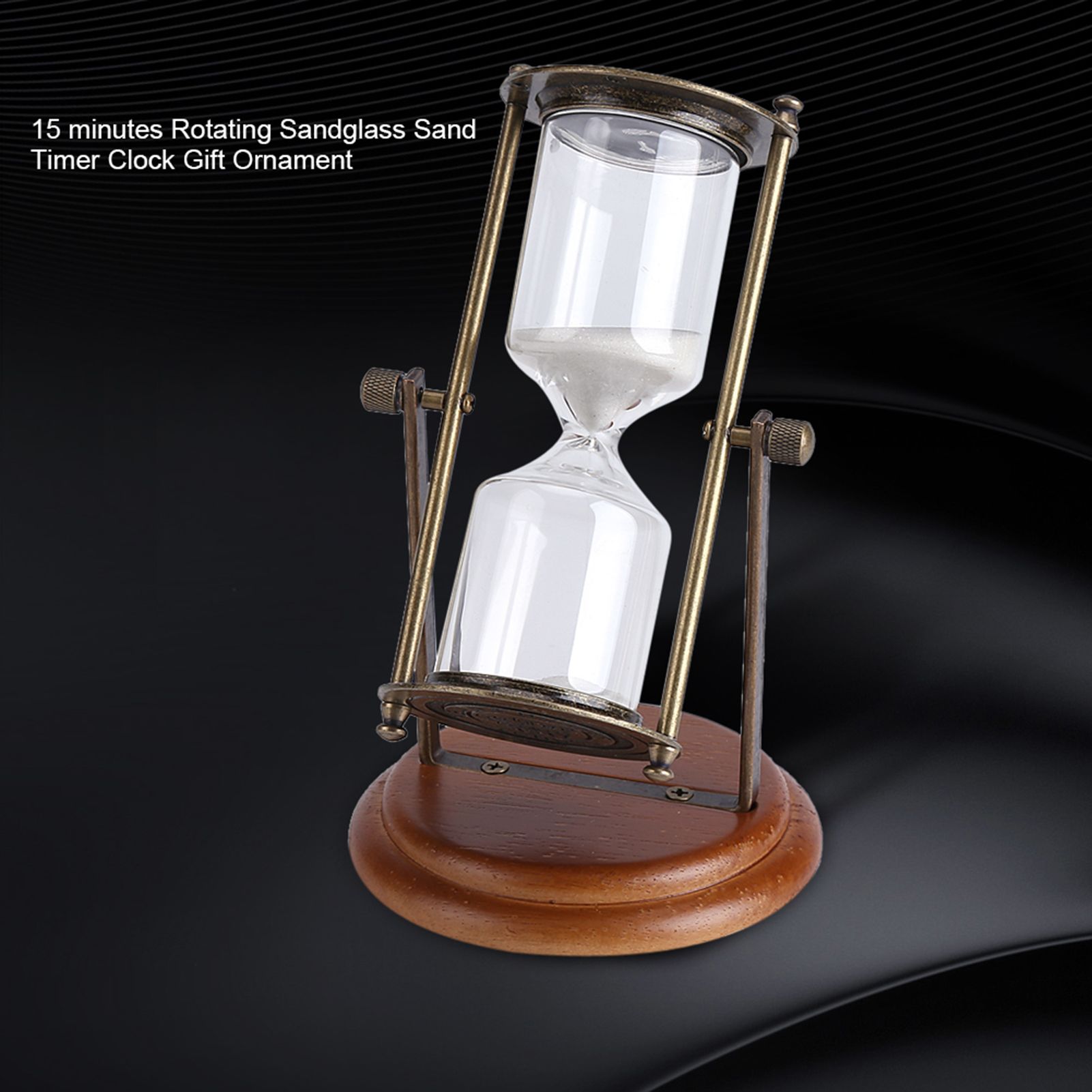 15 Minutes Metal Rotating Sand Glass Timer Clock Hourglass Table Ornament Home view 5