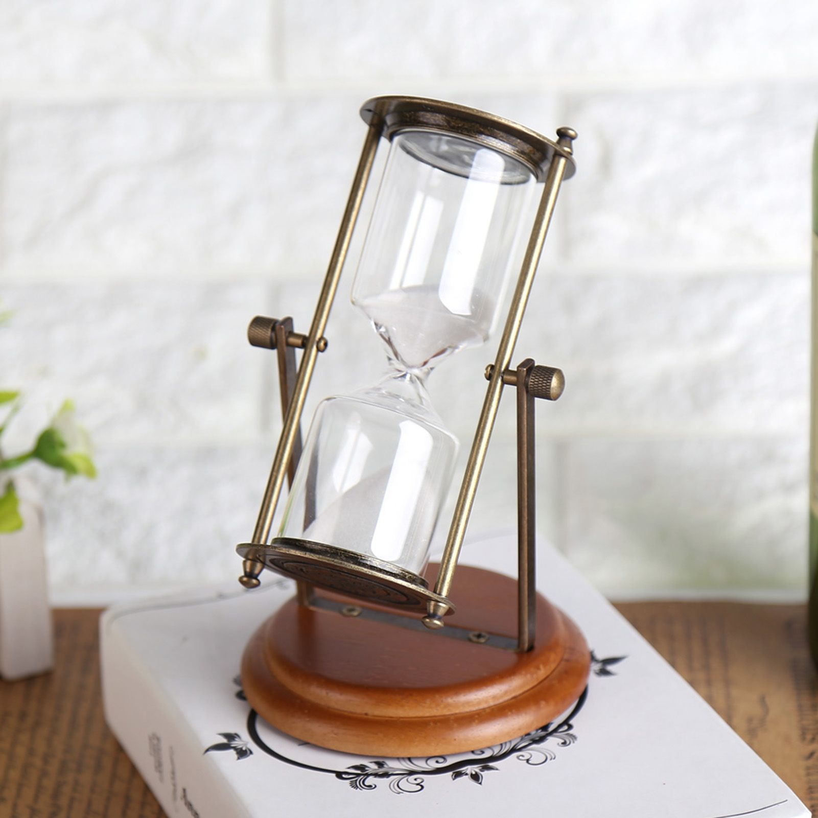 15 Minutes Metal Rotating Sand Glass Timer Clock Hourglass Table Ornament Home view 10