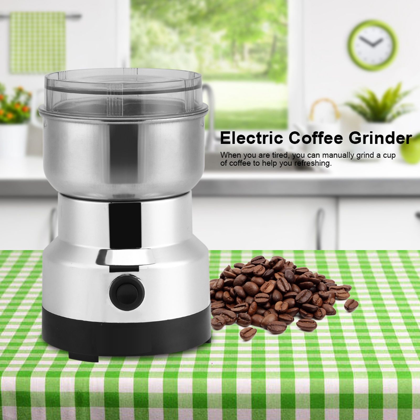 Electric Stainless Steel Grinding Coffee Bean Milling Machine Home Office view 4