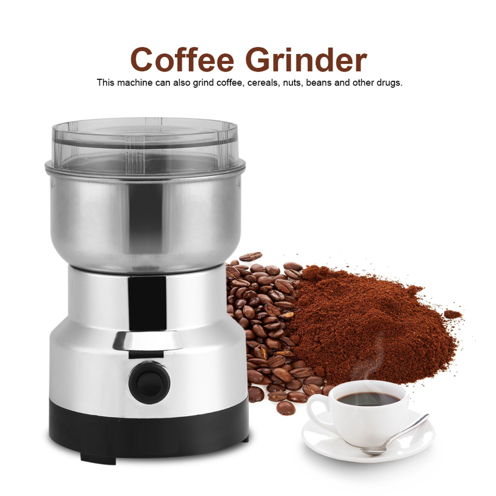 Electric Stainless Steel Grinding Coffee Bean Milling Machine Home Office view 5