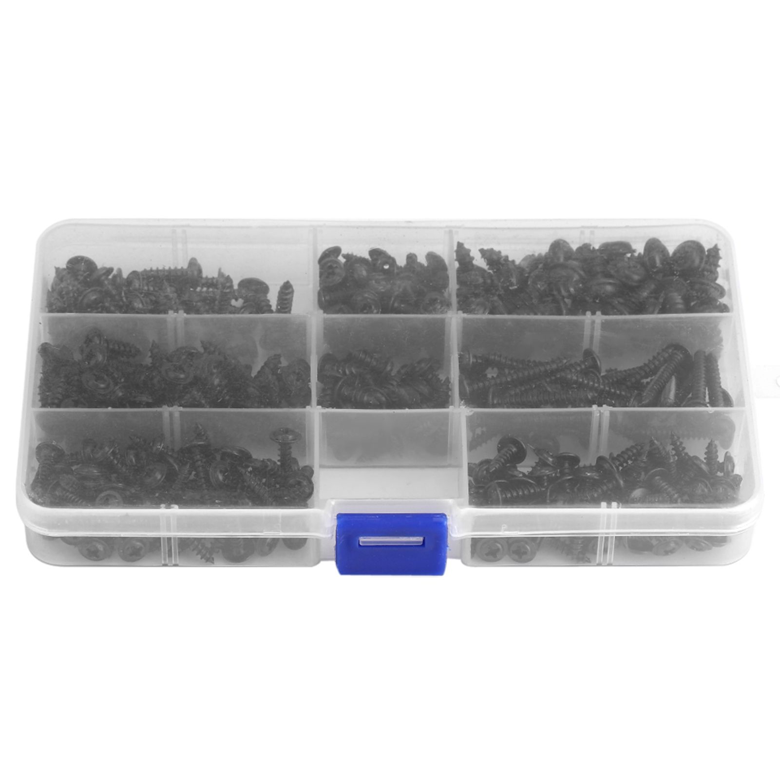 340Pcs Flange Self Tapping Screws Bolt Cross Head Black Assorted Set with Case view 2