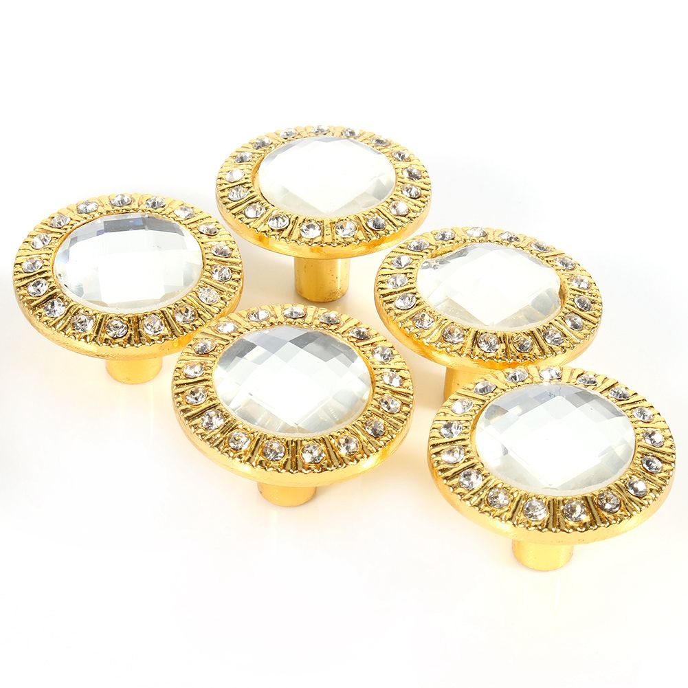 10pcs Clear Diamond Crystal Glass Wardrobe Knob Cupboard Drawer Door Pull Handle view 5