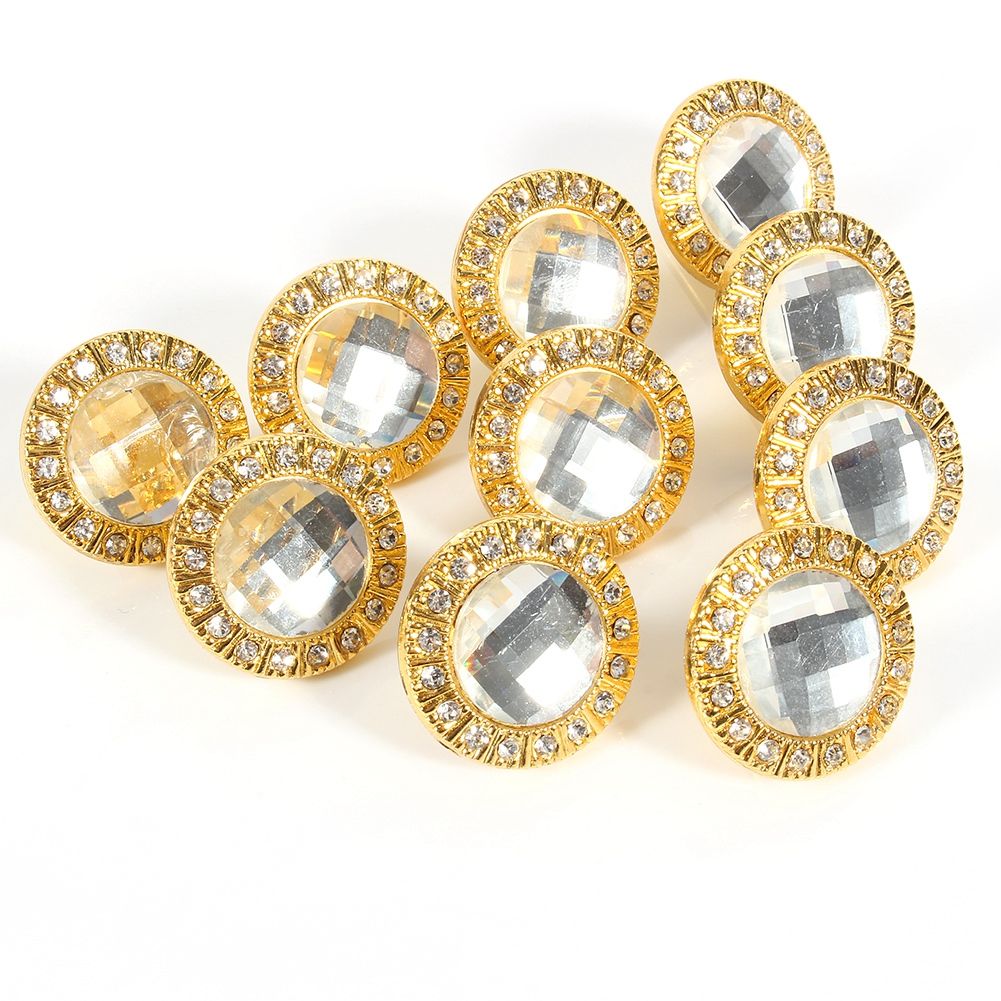 10pcs Clear Diamond Crystal Glass Wardrobe Knob Cupboard Drawer Door Pull Handle view 6