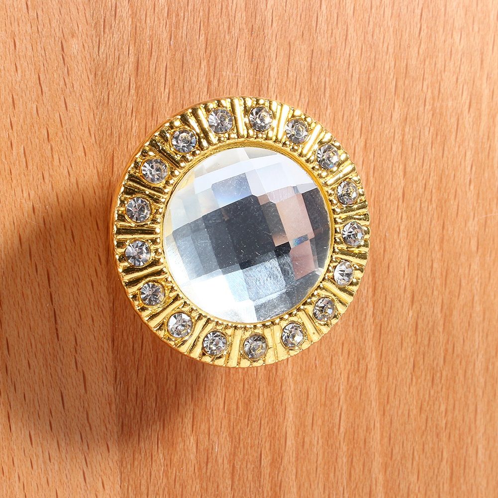 10pcs Clear Diamond Crystal Glass Wardrobe Knob Cupboard Drawer Door Pull Handle view 10
