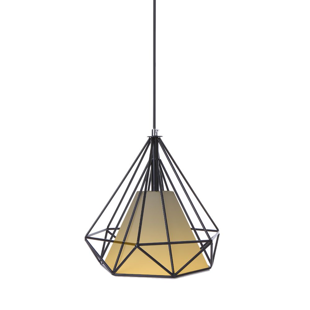 Tomshine 110-240V 0-60W Industrial Vintage Cage Pendant Light Iron Art Diamond — image 1
