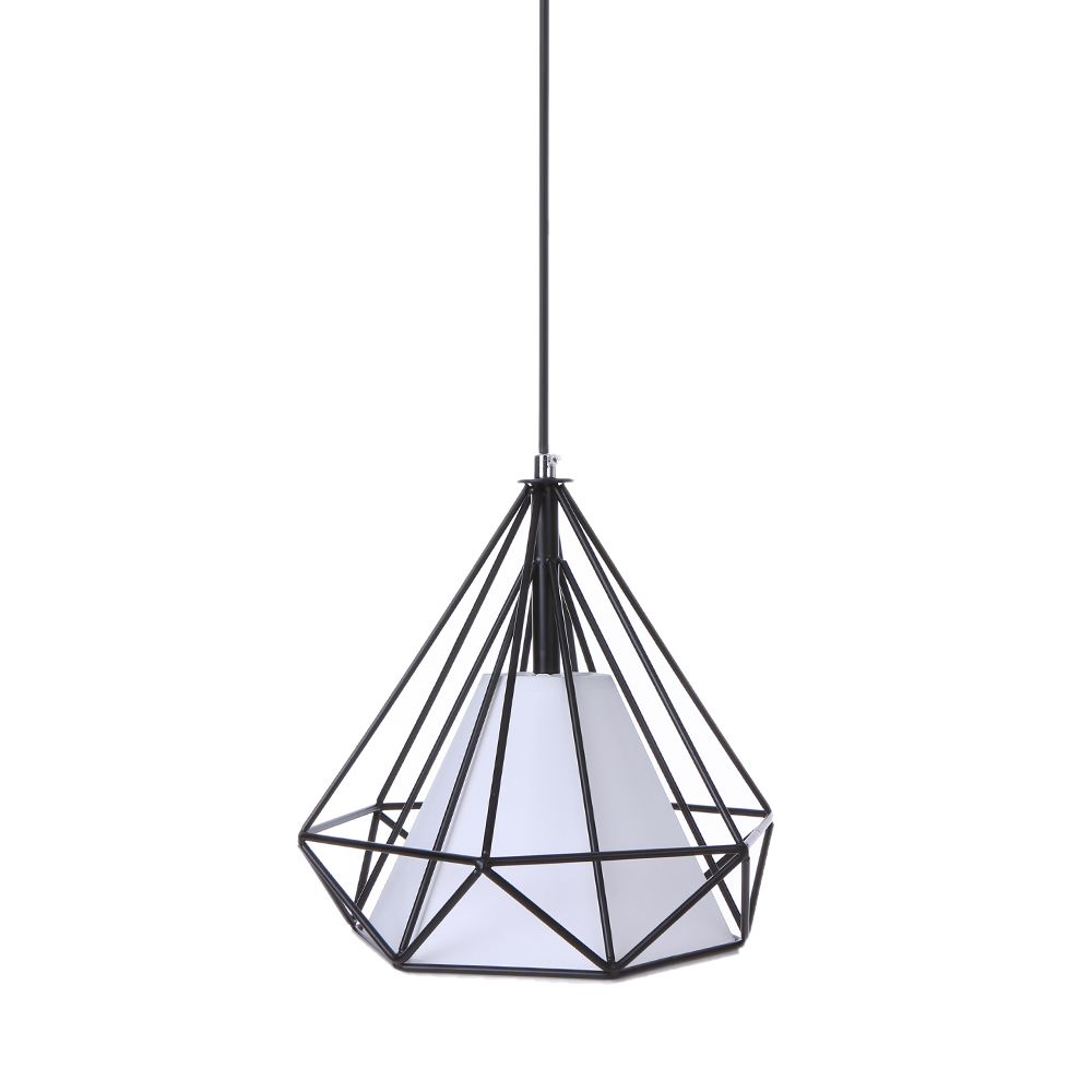 Tomshine 110-240V 0-60W Industrial Vintage Cage Pendant Light Iron Art Diamond view 4