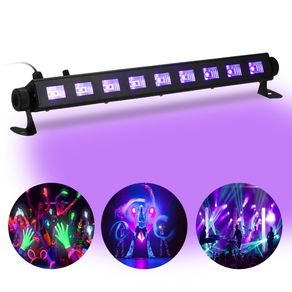 Dimmable LED UV Bar Black Light Lamp Fixture Portable High Bright 9LEDs Total — image 1