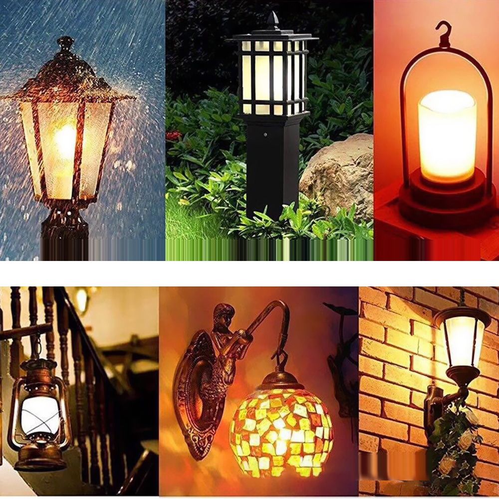 LED Flame Flickering Effect Fire Light Bulb 3 Lighting Modes E27 Base SMD2835