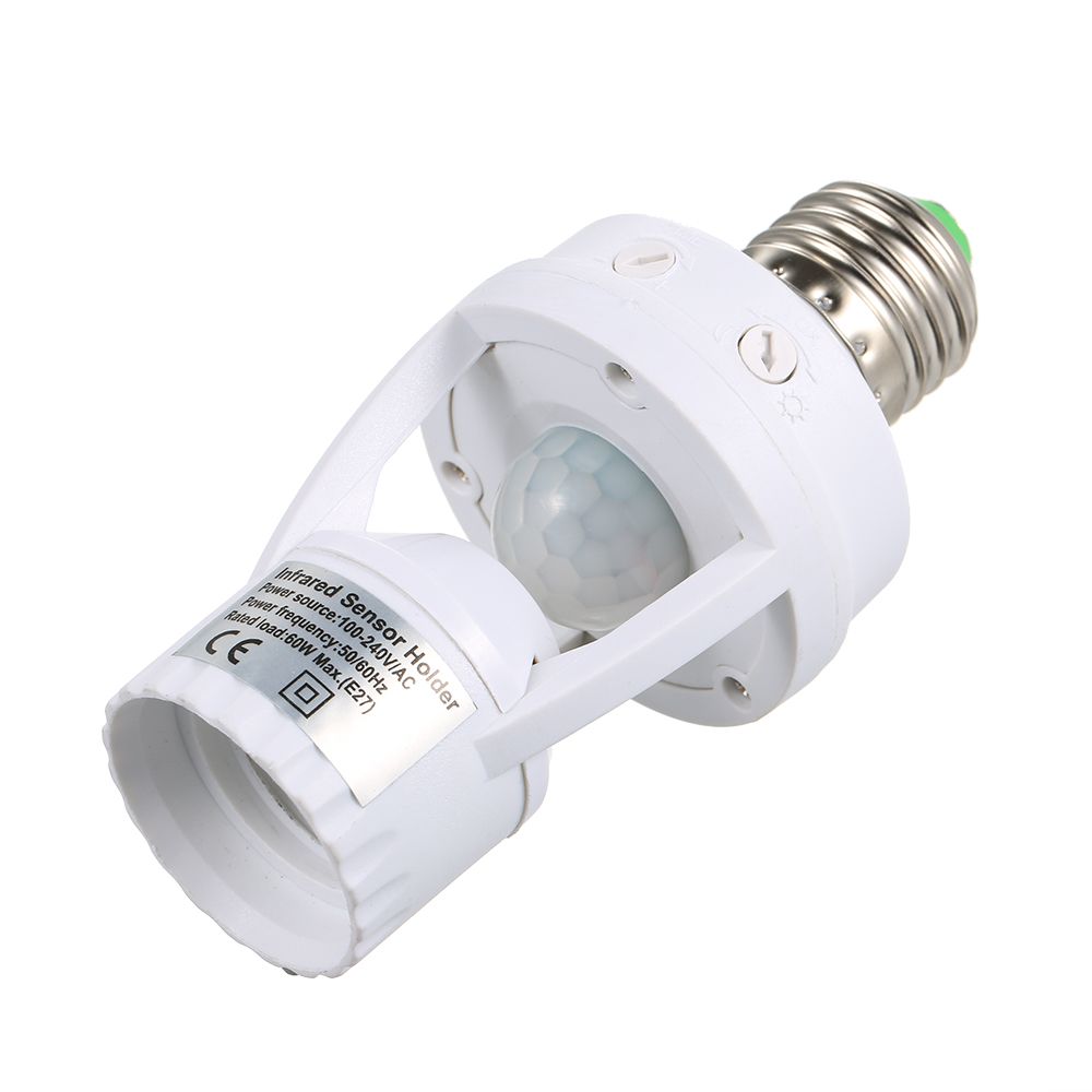 Sensitive PIR Motion Sensor E27 LED Bulb Base Socket Infrafed Automatic Light view 2