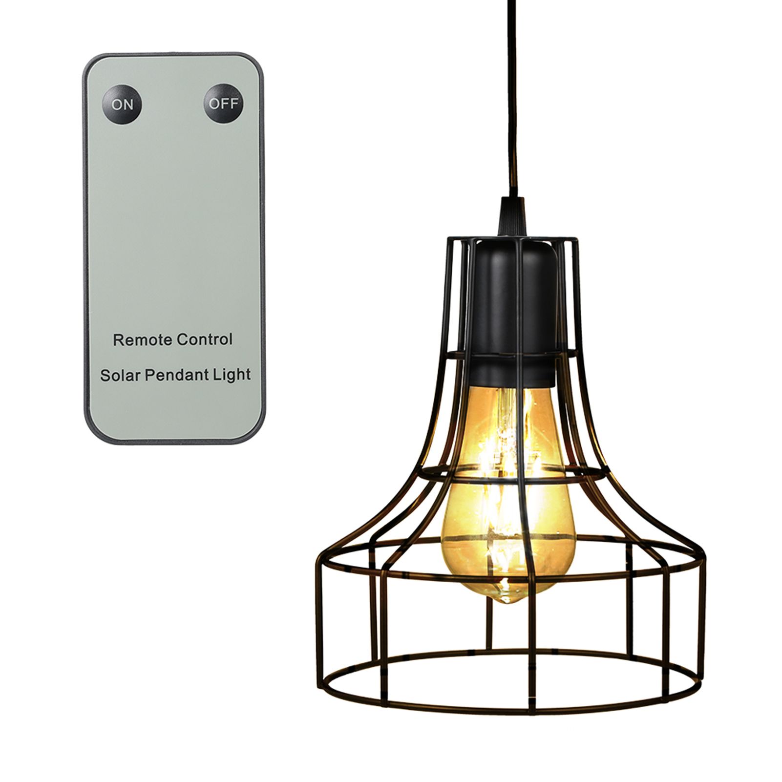 Solar Powered Energy Pendant Light Outdoor Lamp Sensitive Light Remote Control view 3