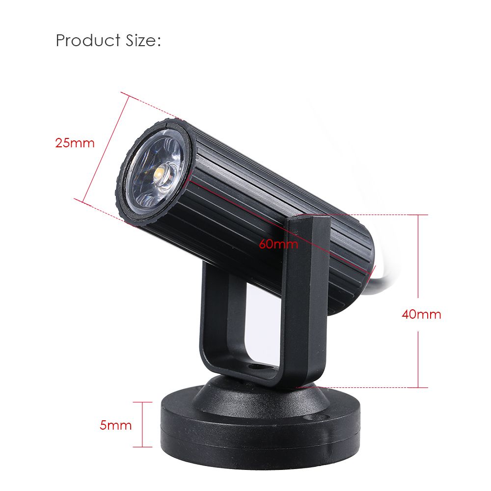 AC85-265V 1W LED Mini Spot Lamp Stage Lighting Fixture Portable for Home Party