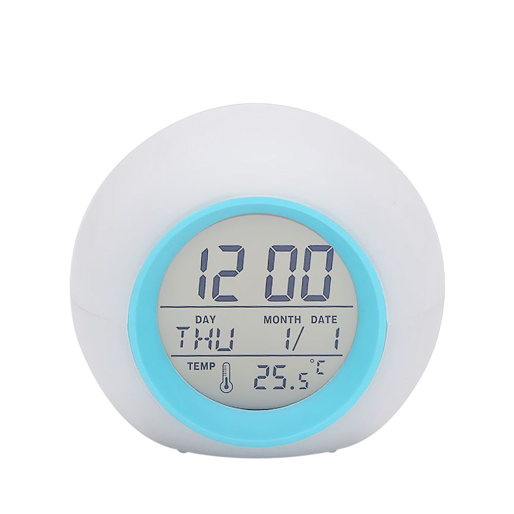 Multi-functional LED Table Alarm Clock 7 Colors Changing Digital Wake up Clock view 2