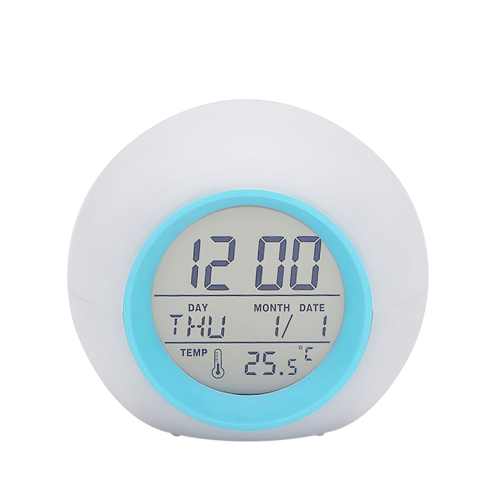 Multi-functional LED Table Alarm Clock 7 Colors Changing Digital Wake up Clock view 3
