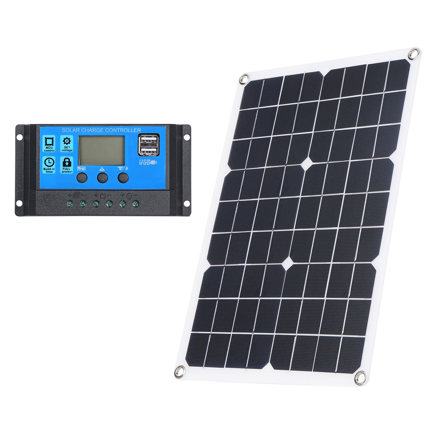 30W D C 9V/18V Flexible Solar Panel with 30A L-ED Display Controller Kit Set view 4