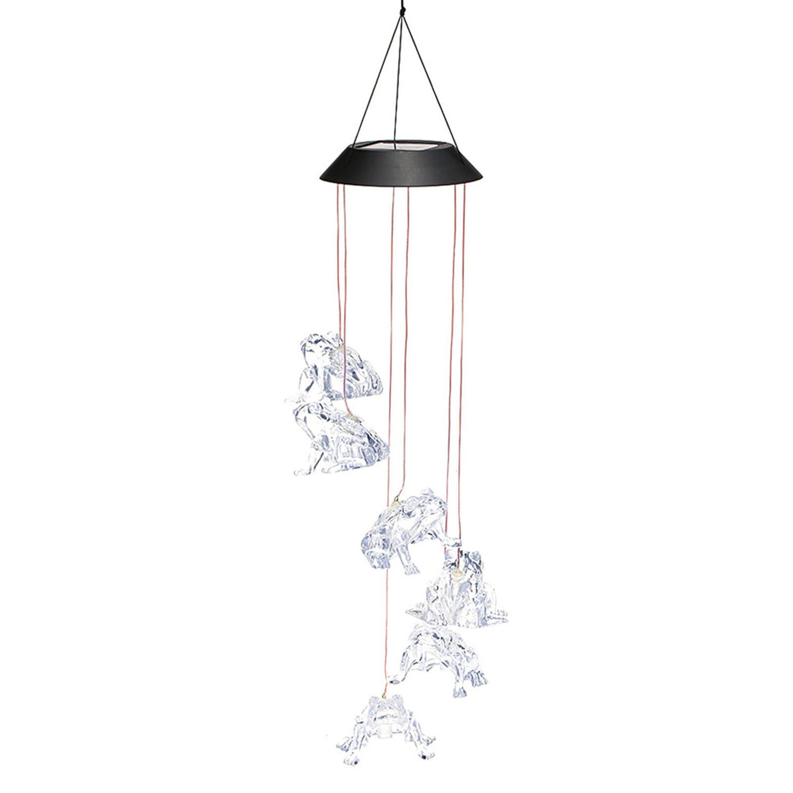 Solar Frogs Wind Chime Hanging Lamp Pendant Light IP44 Mixcolor Slow Flashing view 2