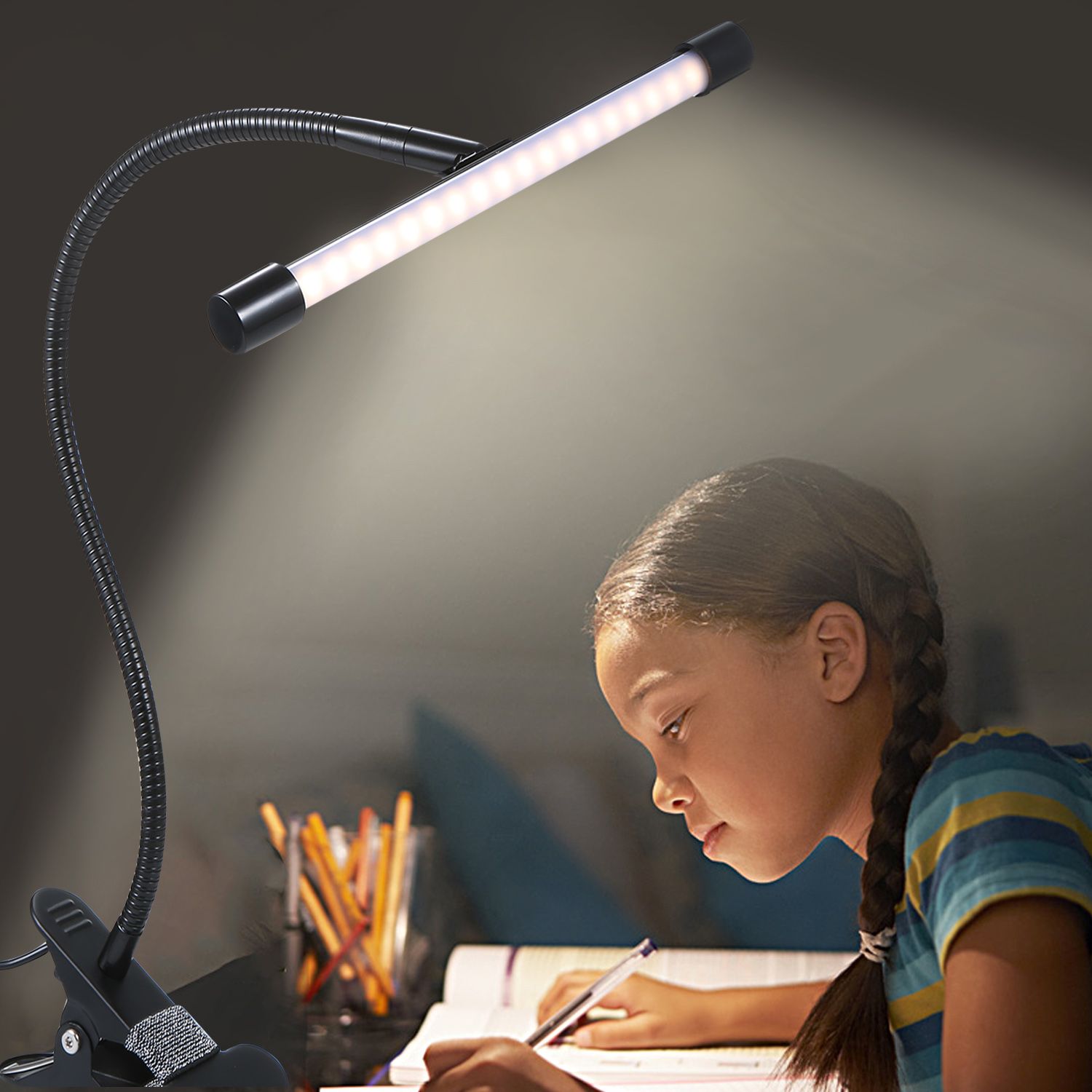 D C 5 V 7 W 36 LEDs Clamp Clip Desk Light Table Lamp USB Powered Operated 3