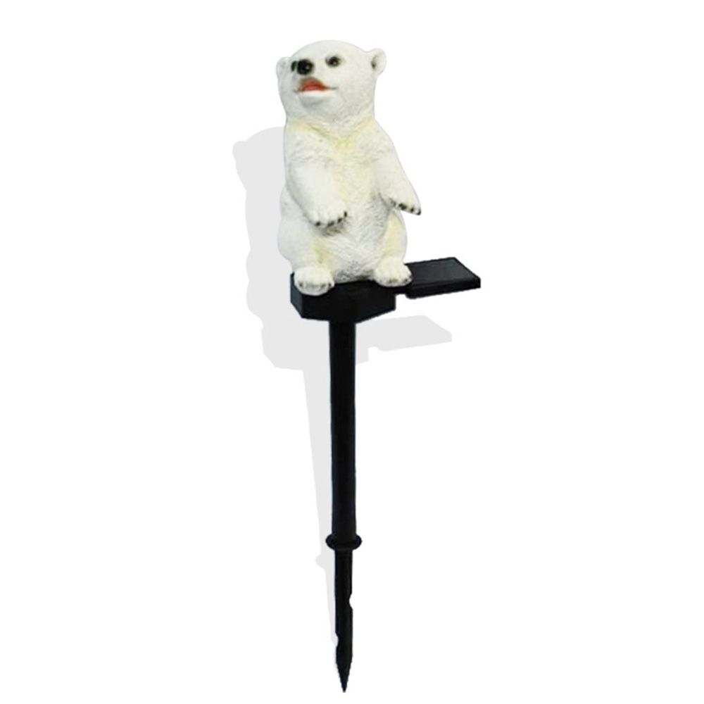 Solar Resin Crafts Bear Lawn Lamp Warm White Light Color IP55 Black/White Bear view 2