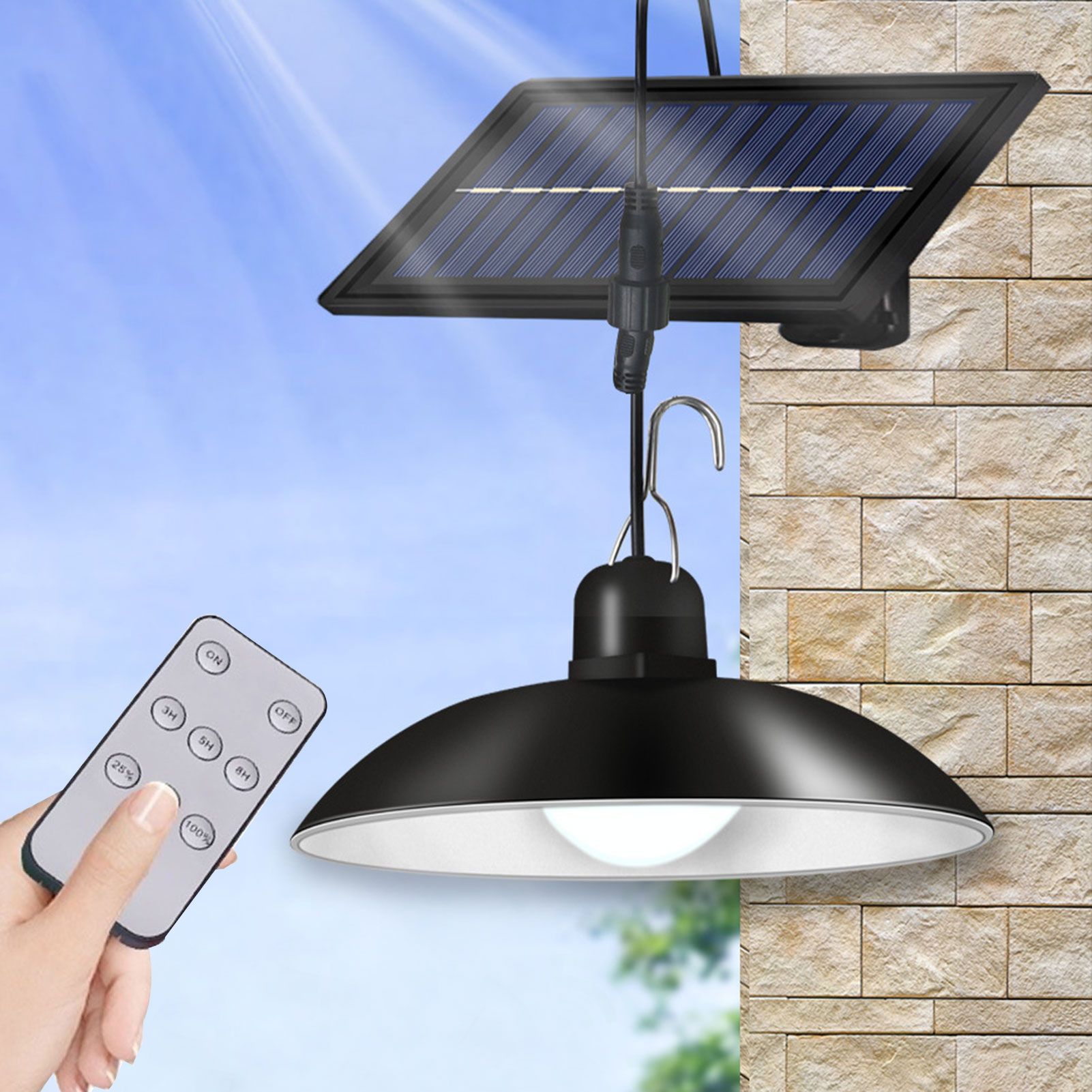 Solar Chandelier LED Bright Bulb Lamp Outdoor Waterproof Energy Saving Lamp 3 view 2