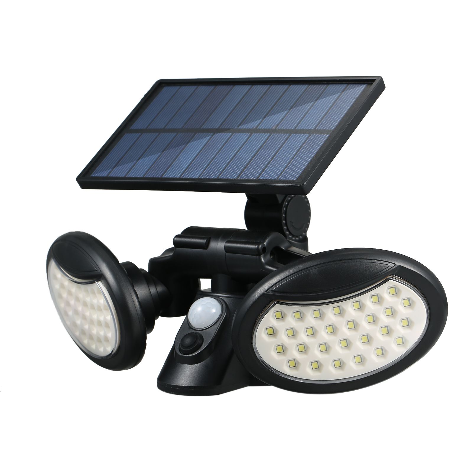 Solar Powered Wall Light PIR Motion Sensor 3 Lighting Modes Foldable 2 Heads view 2