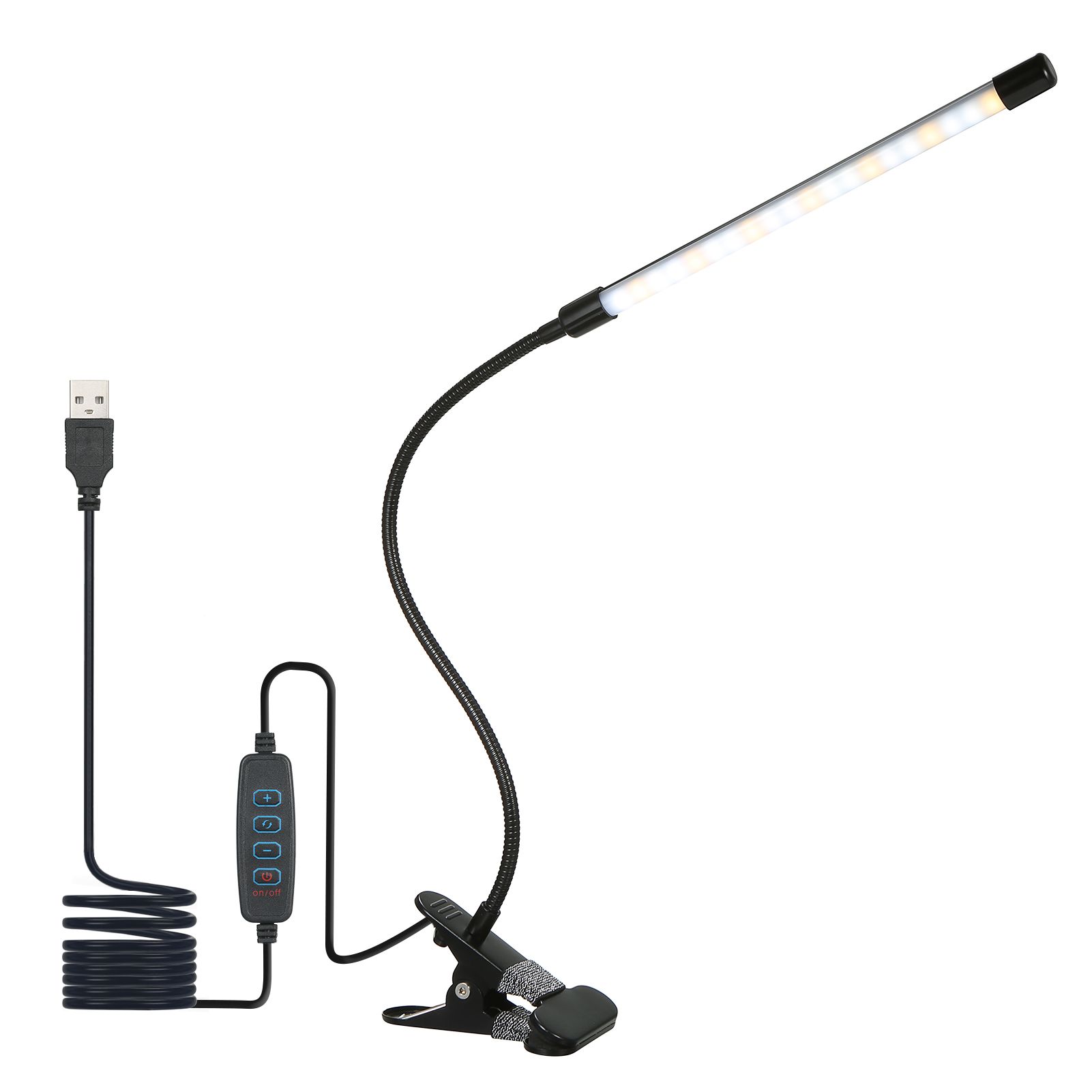 LEDs Clip-on Desk Lamp Dimmable Reading Light 3 Lighting Modes & 10 Brightness view 2