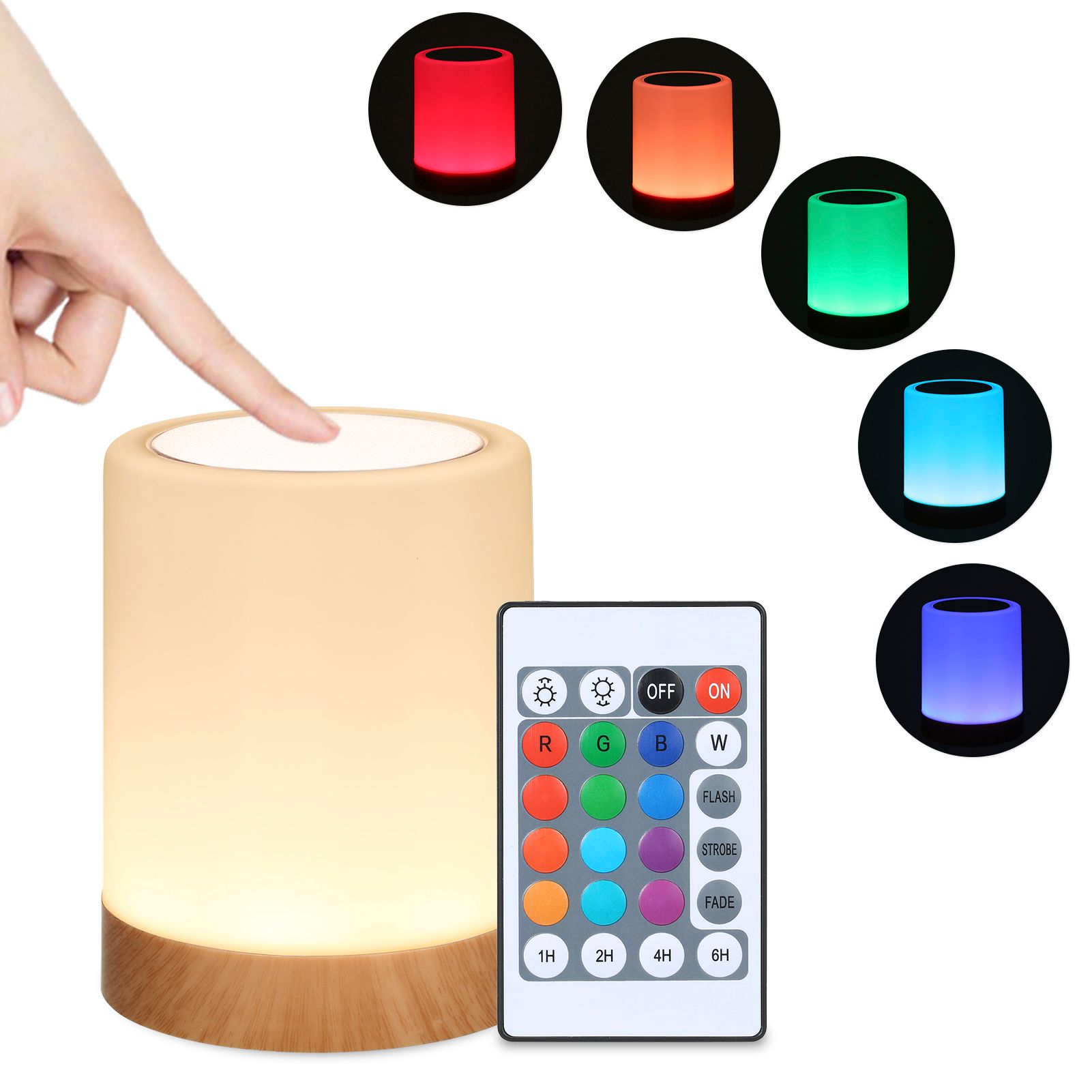 Touching Control Bedside Light with Remote 13 Colors & 3 Lighting Modes Timer view 2