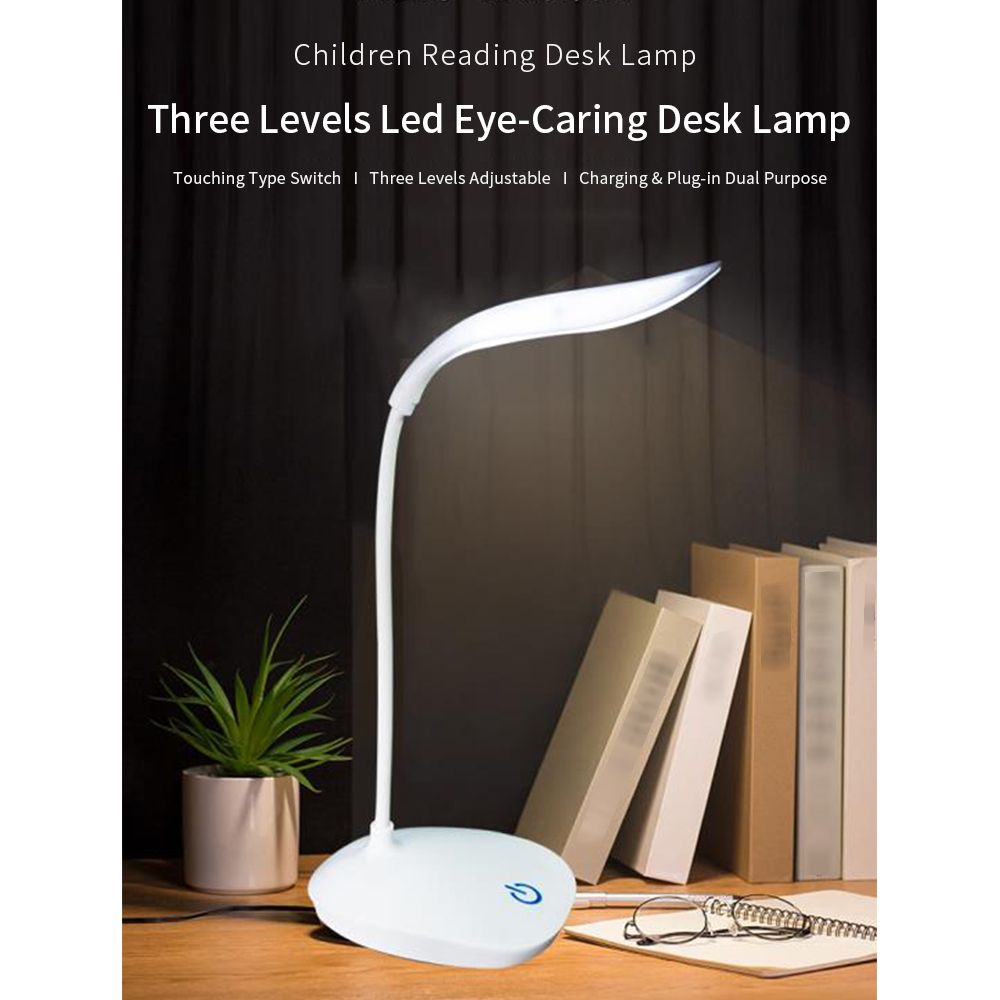 Rechargeable Led Desk Lamp Portable USB Charging & Plug-in 360° Flexible Hose