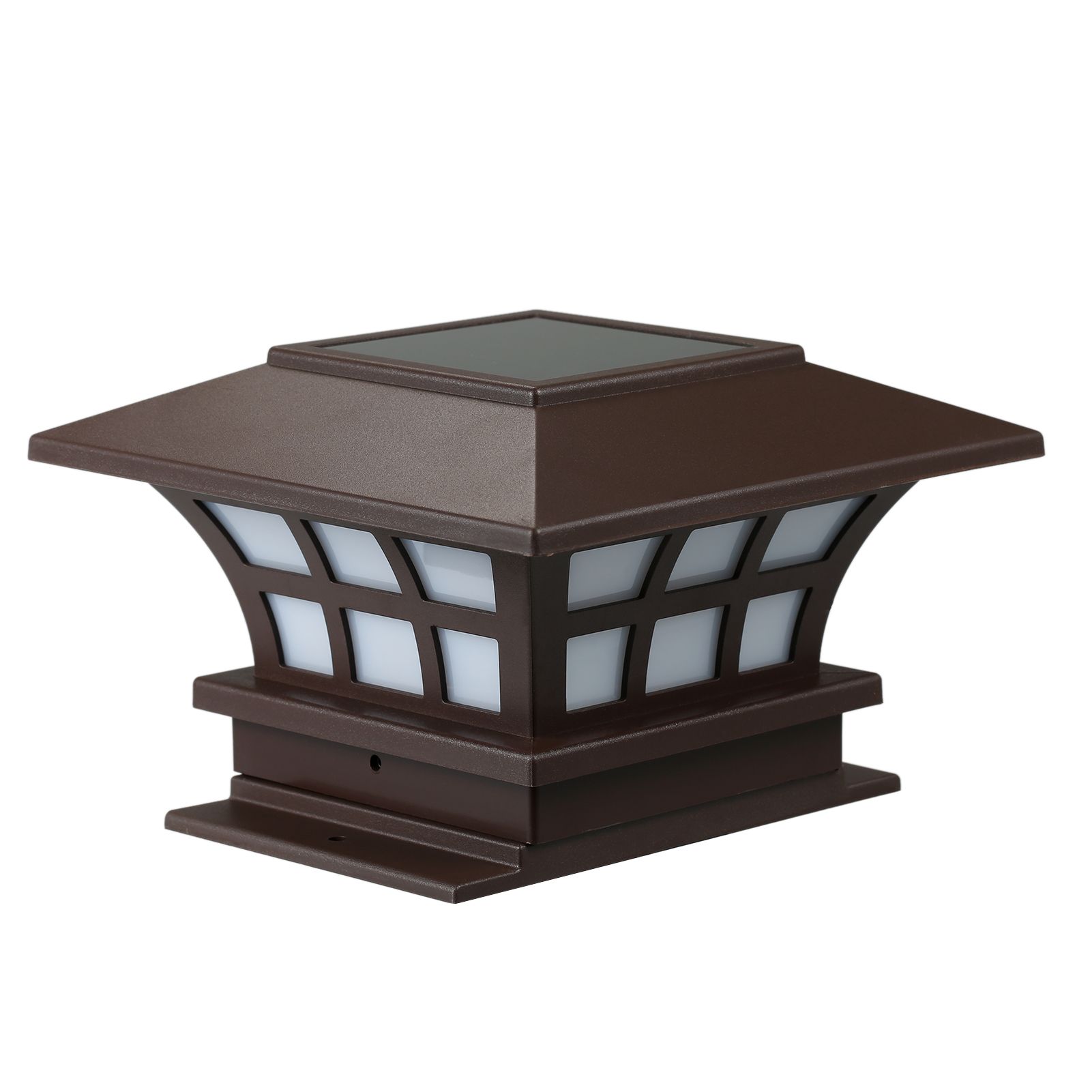 1W Solar Powered Energy LED Garden Yard Bollard Pillar Light Outdoor Lamp view 2