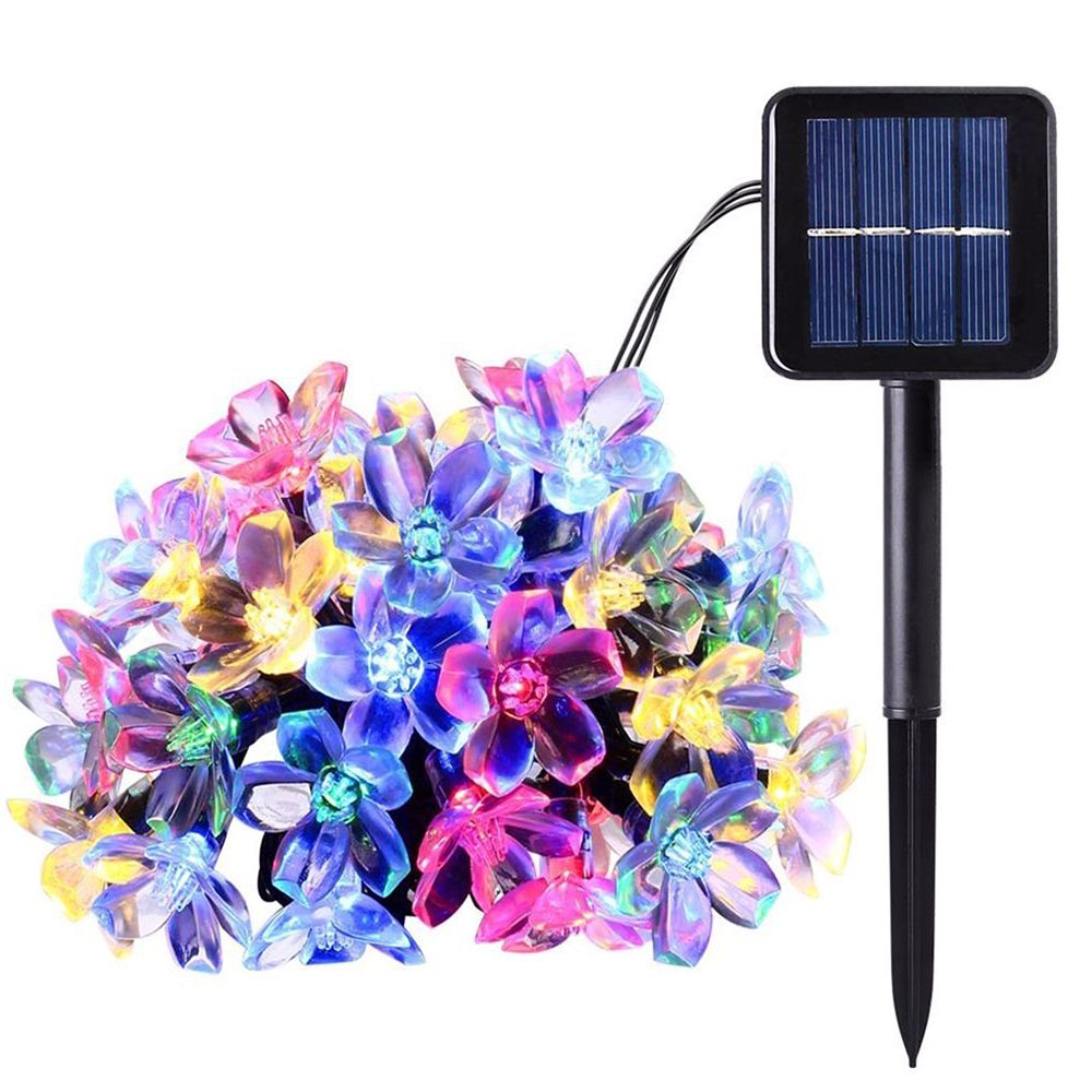 Solar Powered Flower String Lights 7m/22.97ft 50pcs Cherry Blossoms Colorful view 2