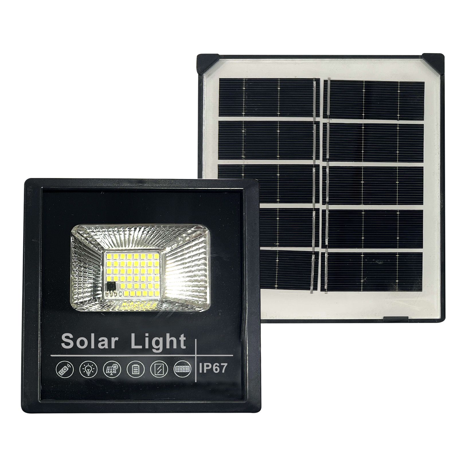 25W Solar Powered Energy 44PCS LEDs Flood Light S-pot Lamp with Controller view 2