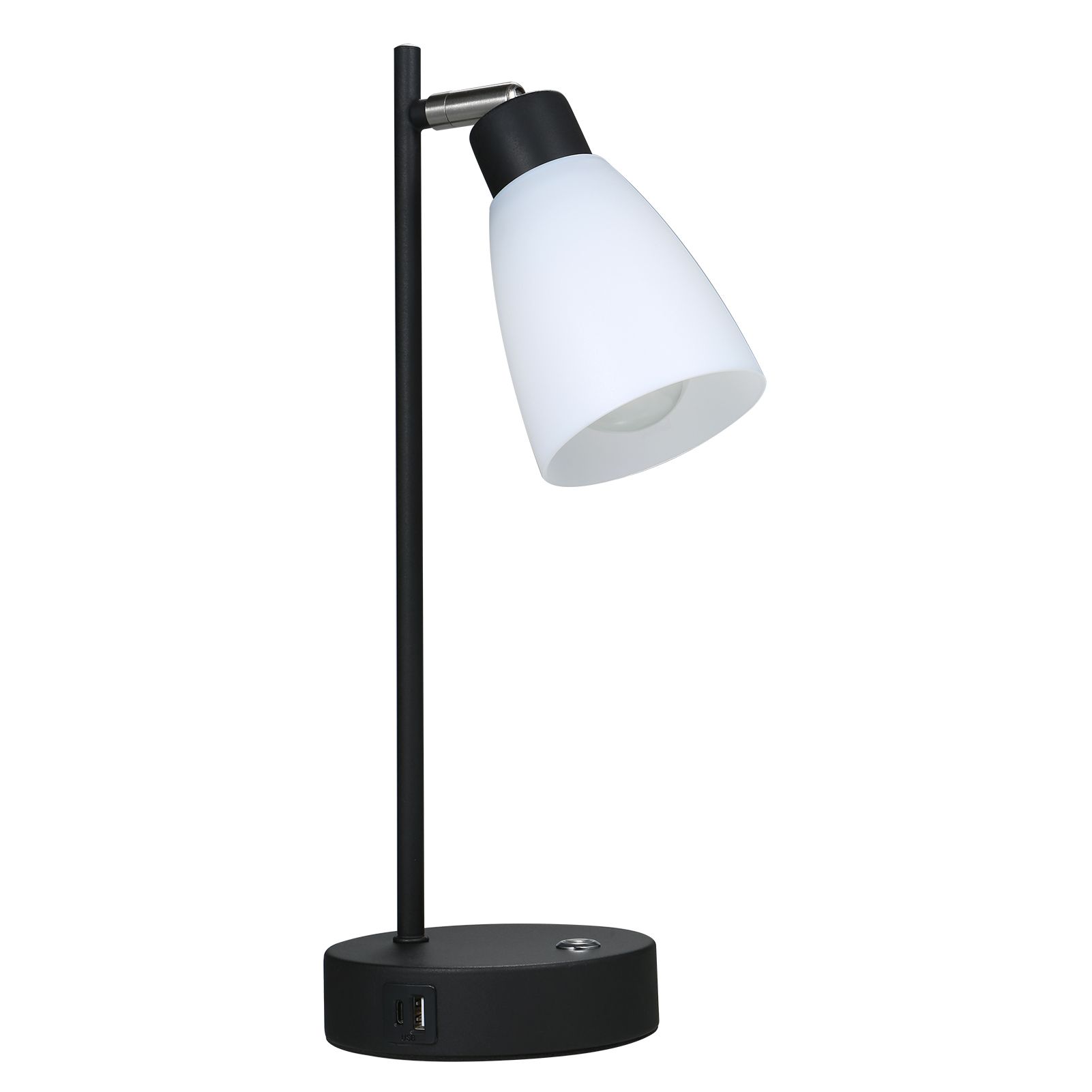 Industrial Table Light Beside Lamp 1 Type C & 1 USB Charging Port Stepless view 3