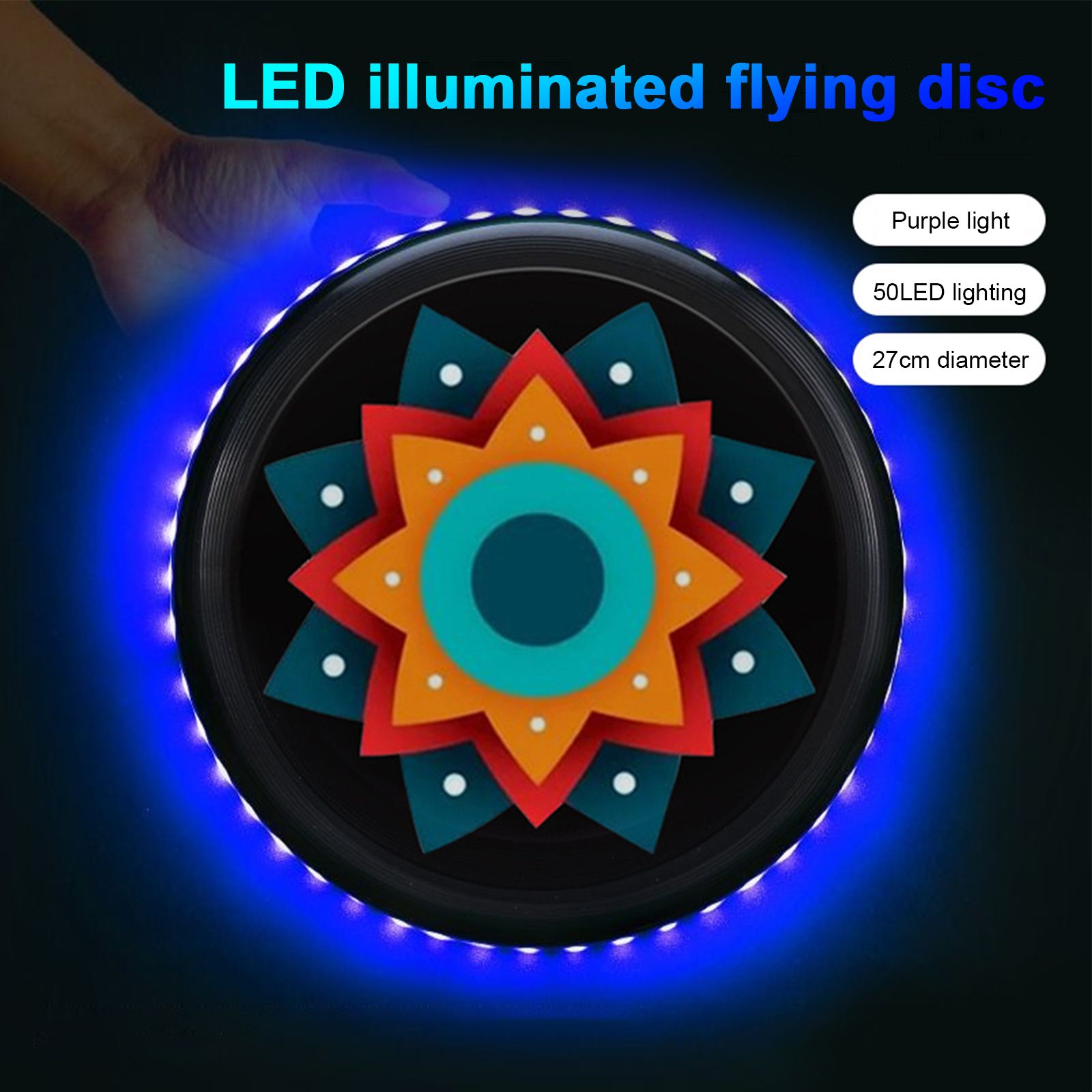 LED Light Up Adult Flying Disc with Light Strip Luminous Glow-in-the-Dark view 3