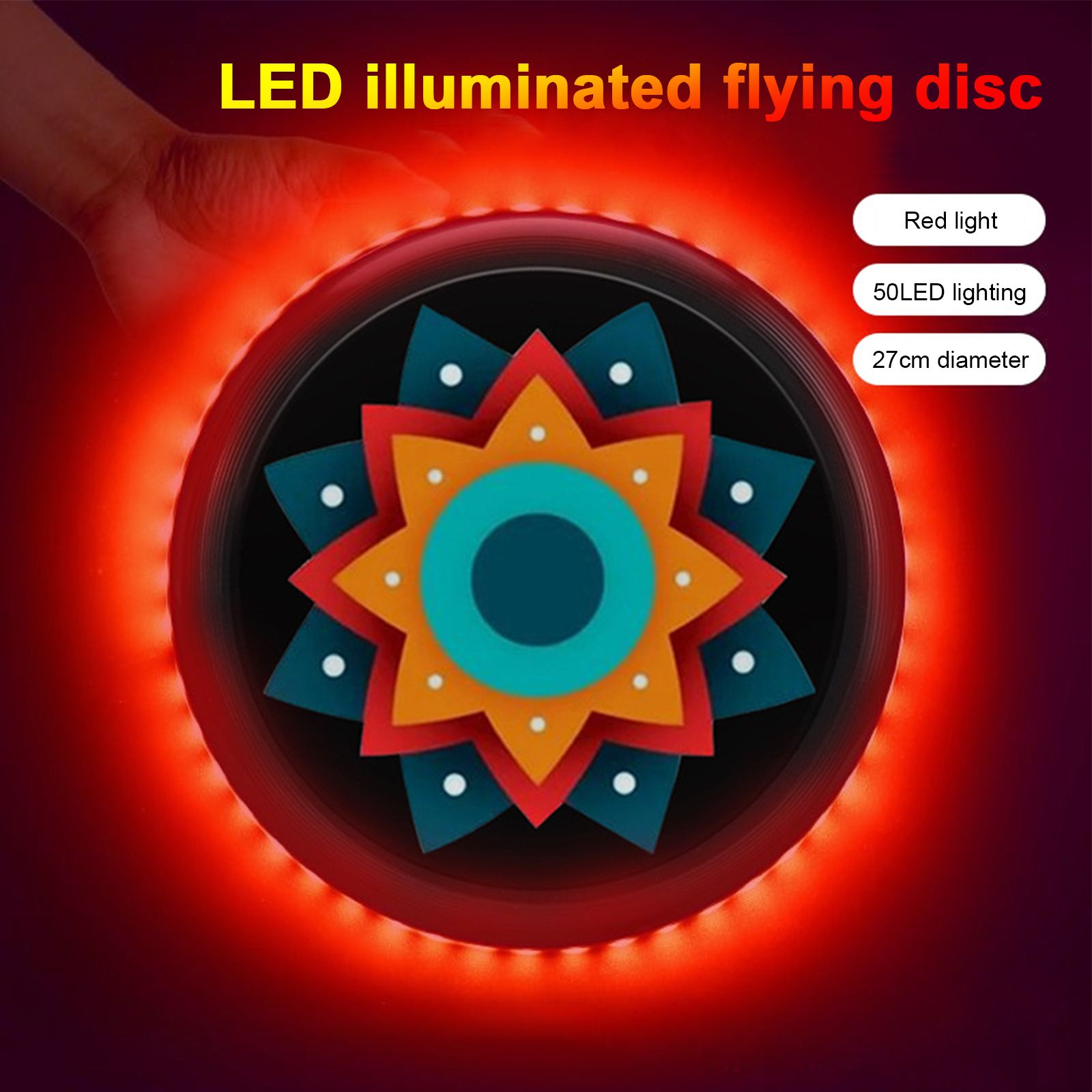 LED Light Up Adult Flying Disc with Light Strip Luminous Glow-in-the-Dark view 3