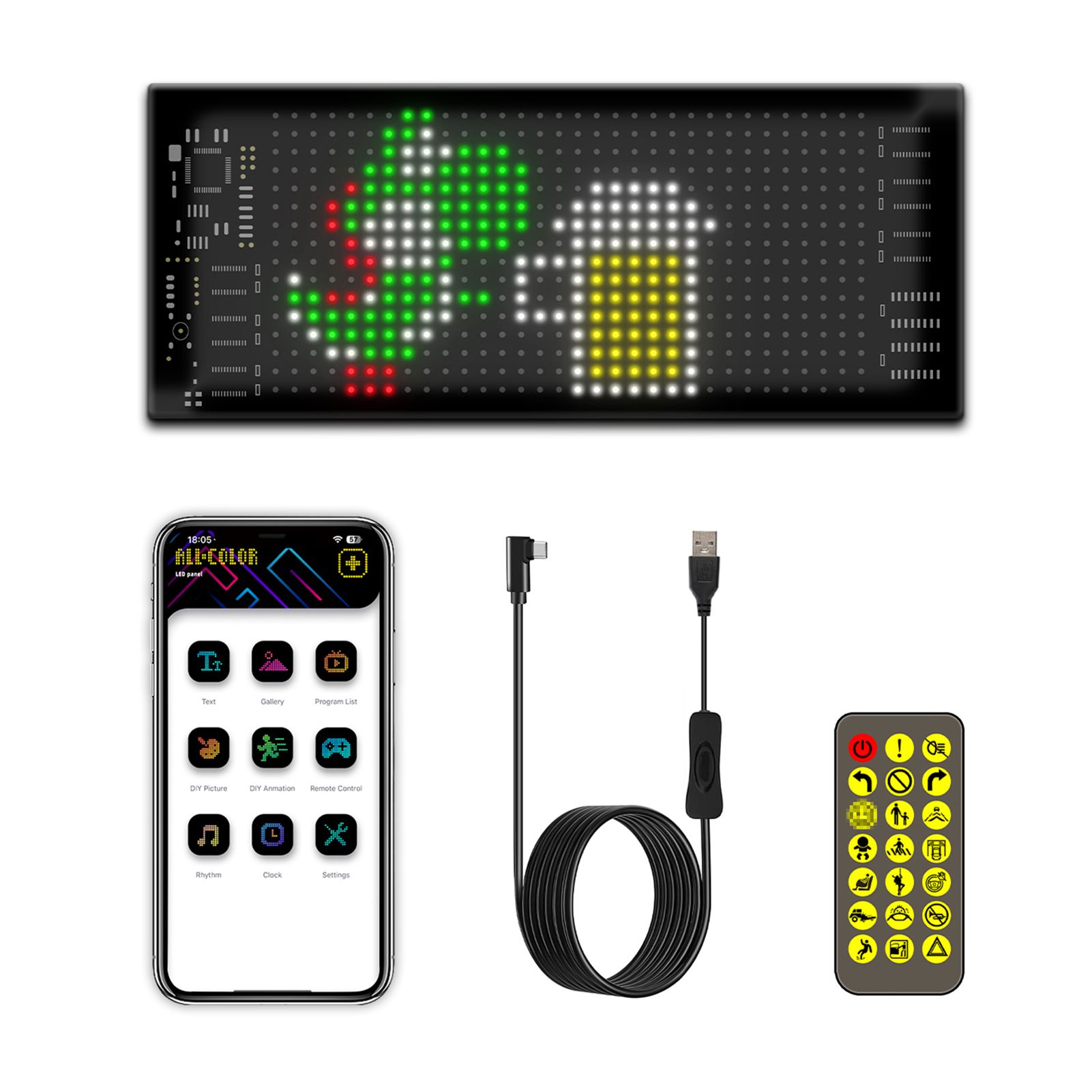 LED Flexible Display APP BT Car Advertising Screen Full Color Intelligent — image 1