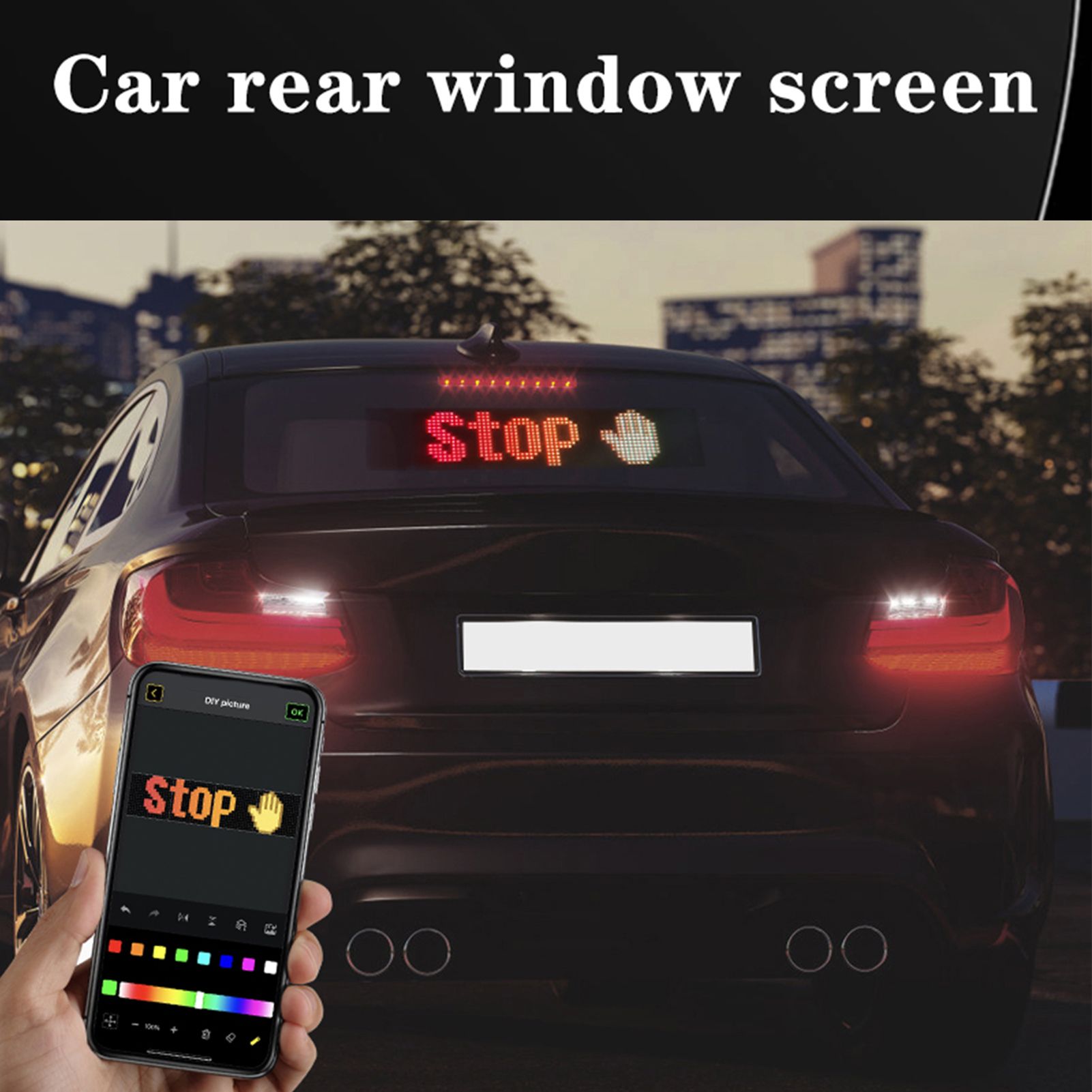 LED Flexible Display APP BT Car Advertising Screen Full Color Intelligent view 8