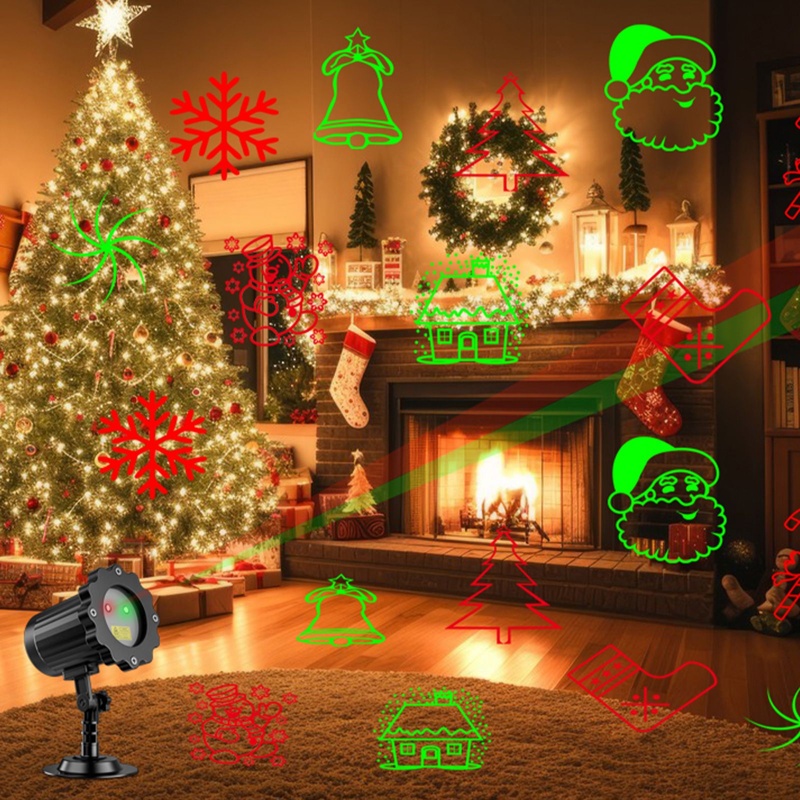 Christmas Projector Light 10 Patterns LED Projection Lights with Remote Red view 11