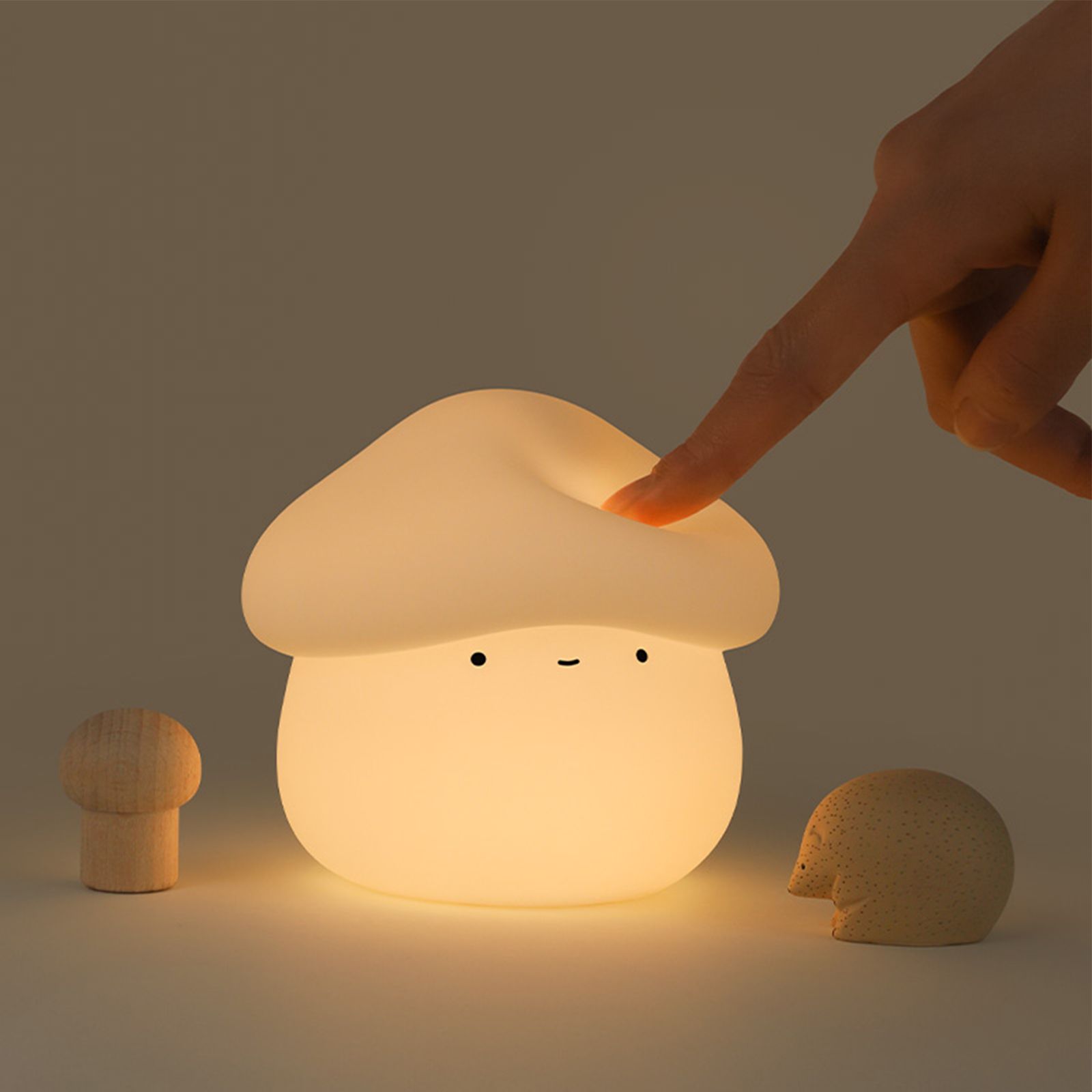 Silicone Mushroom Night Light Pat Light 15/30 Minutes Delay Off Two Dimmers 1W view 2