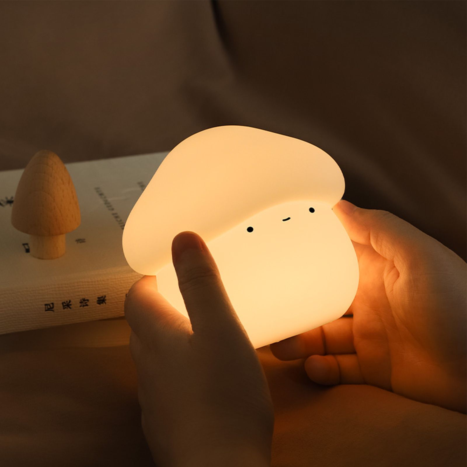 Silicone Mushroom Night Light Pat Light 15/30 Minutes Delay Off Two Dimmers 1W view 4
