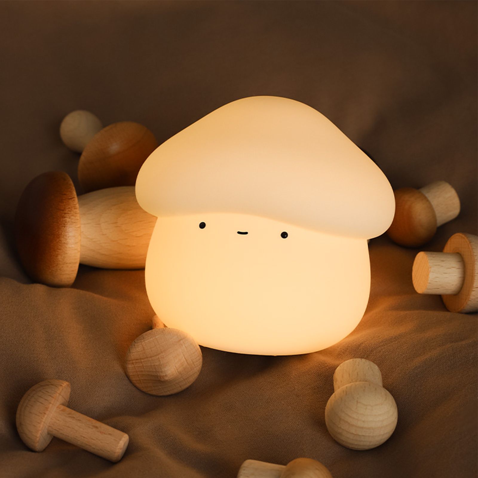 Silicone Mushroom Night Light Pat Light 15/30 Minutes Delay Off Two Dimmers 1W view 9