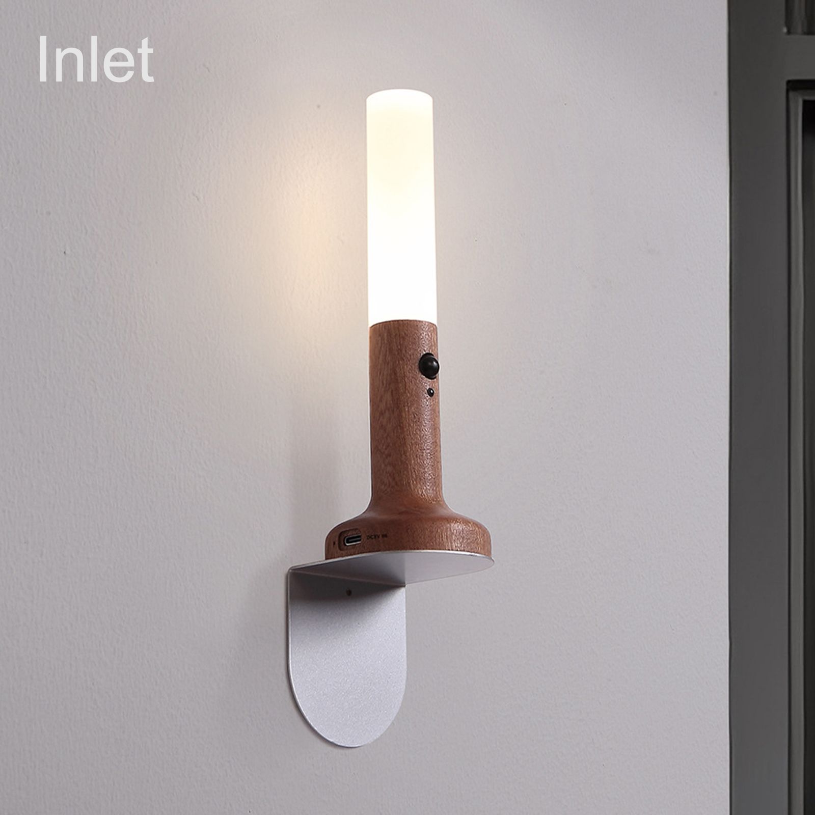 Smart Motion Sensor Night Light Solid Wood Table Lamp Wall Lamp Rechargeable view 5
