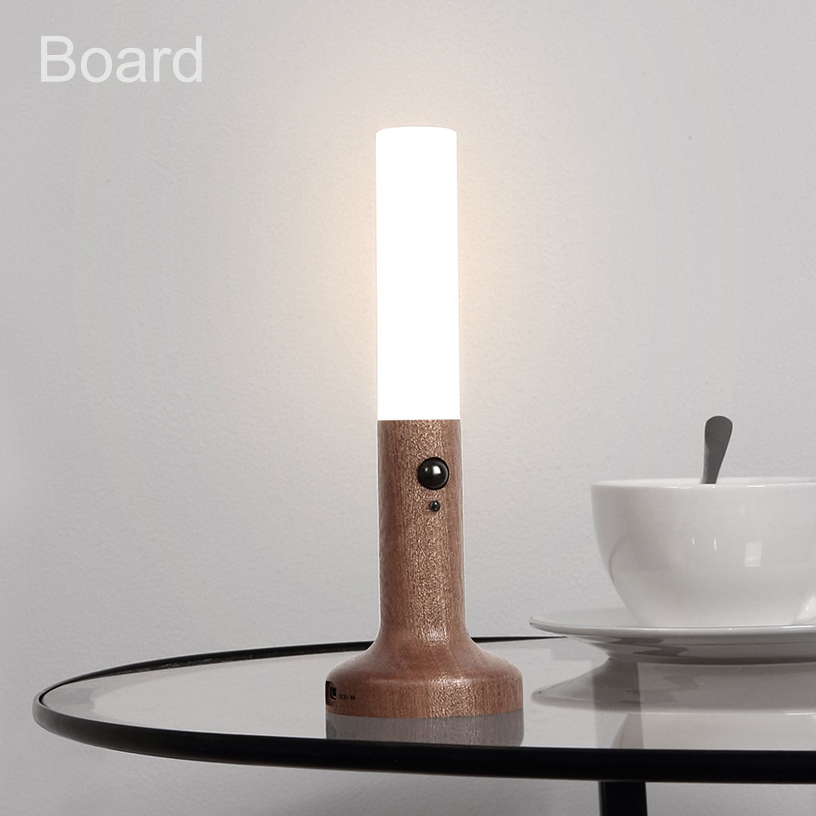 Smart Motion Sensor Night Light Solid Wood Table Lamp Wall Lamp Rechargeable view 6