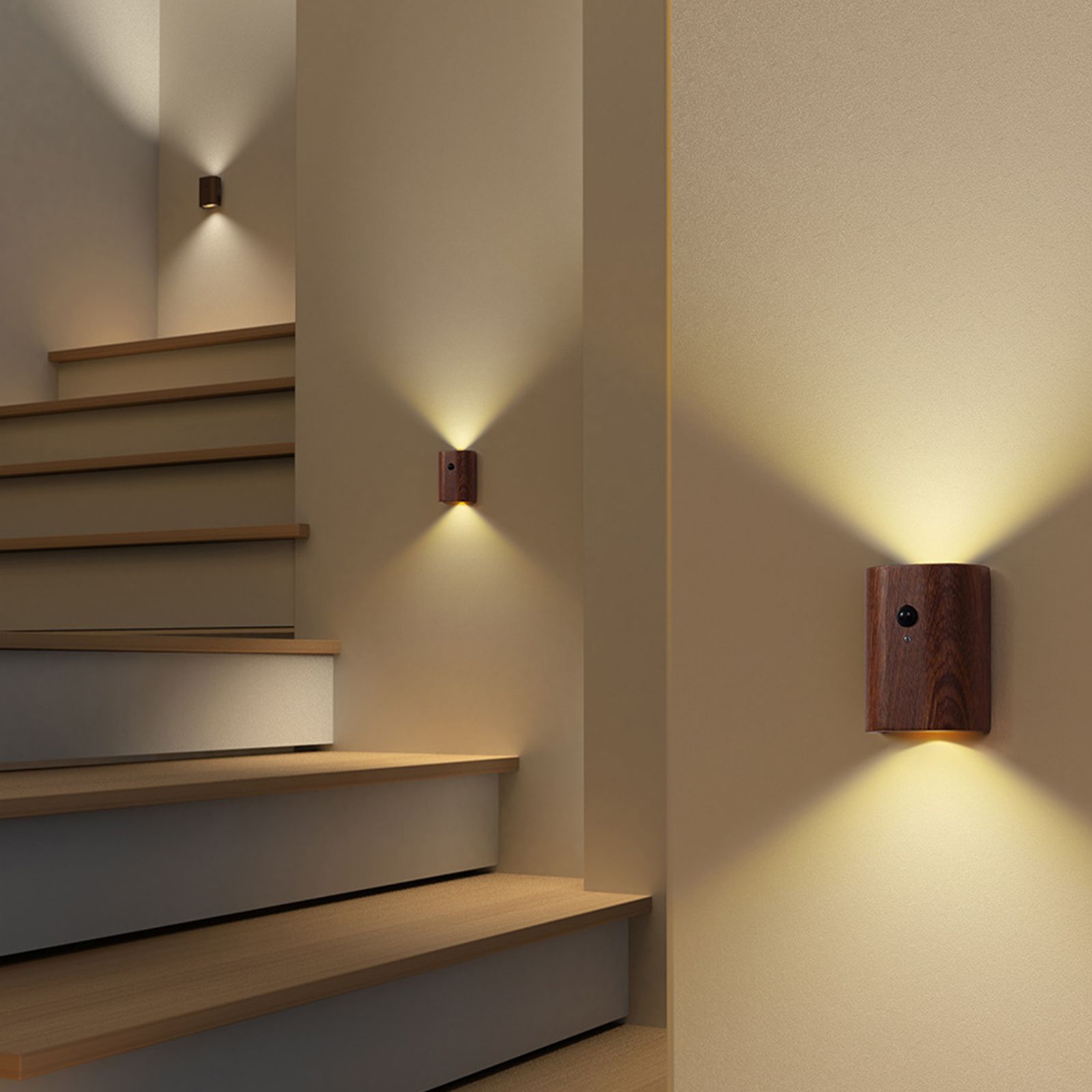 Indoor Motion Sensor Wall Light Double Head LED Rechargeable Night Light view 6